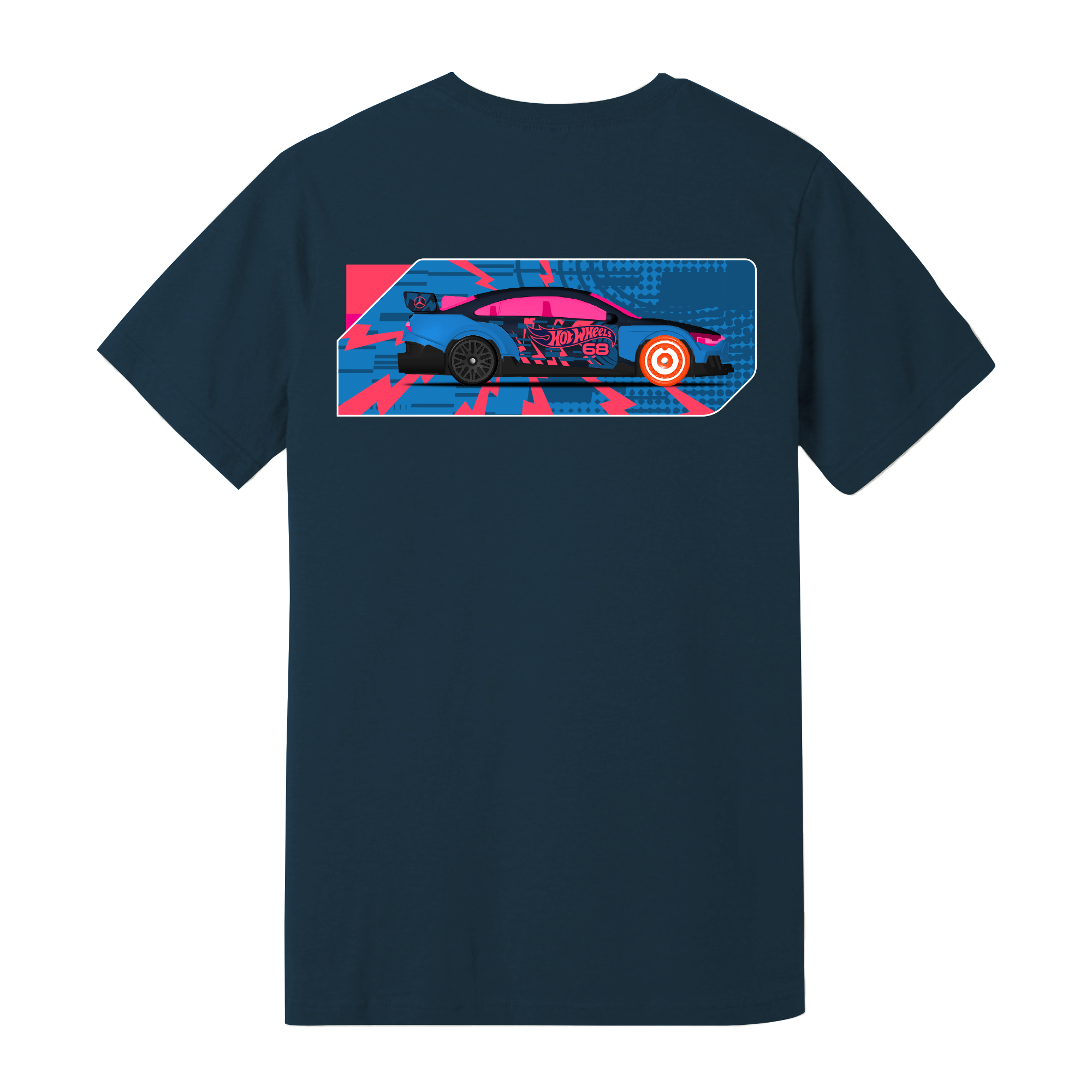 Hot Wheels x Mercedes Benz Embroidered Navy T-Shirt - Image 2