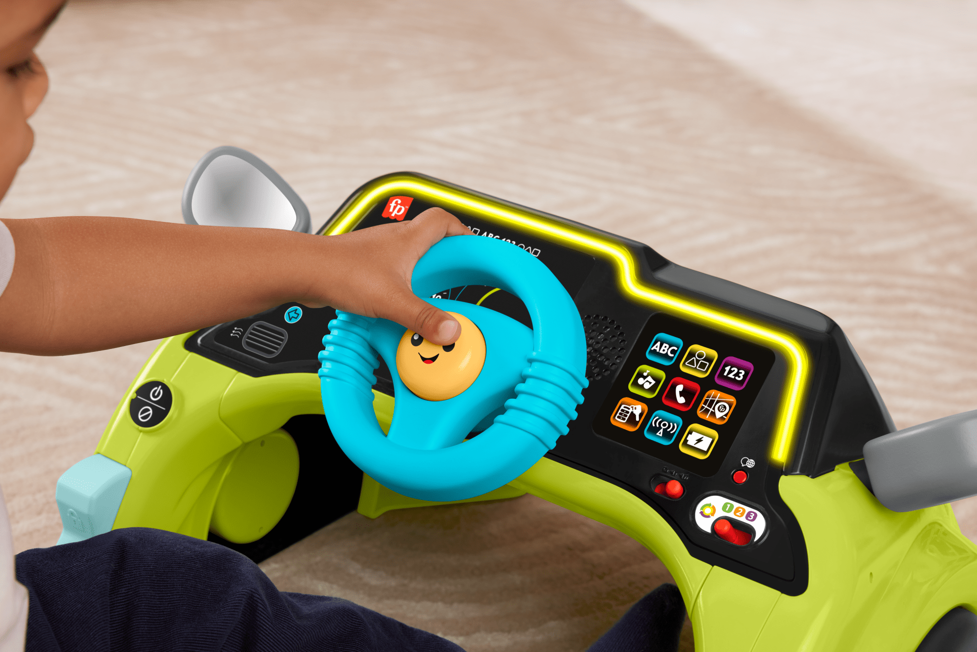 Fisher-Price Laugh & Learn Sit & Steer Driver Activity Center Baby & Toddler Learning Toy. Multilanguage Version - Image 3