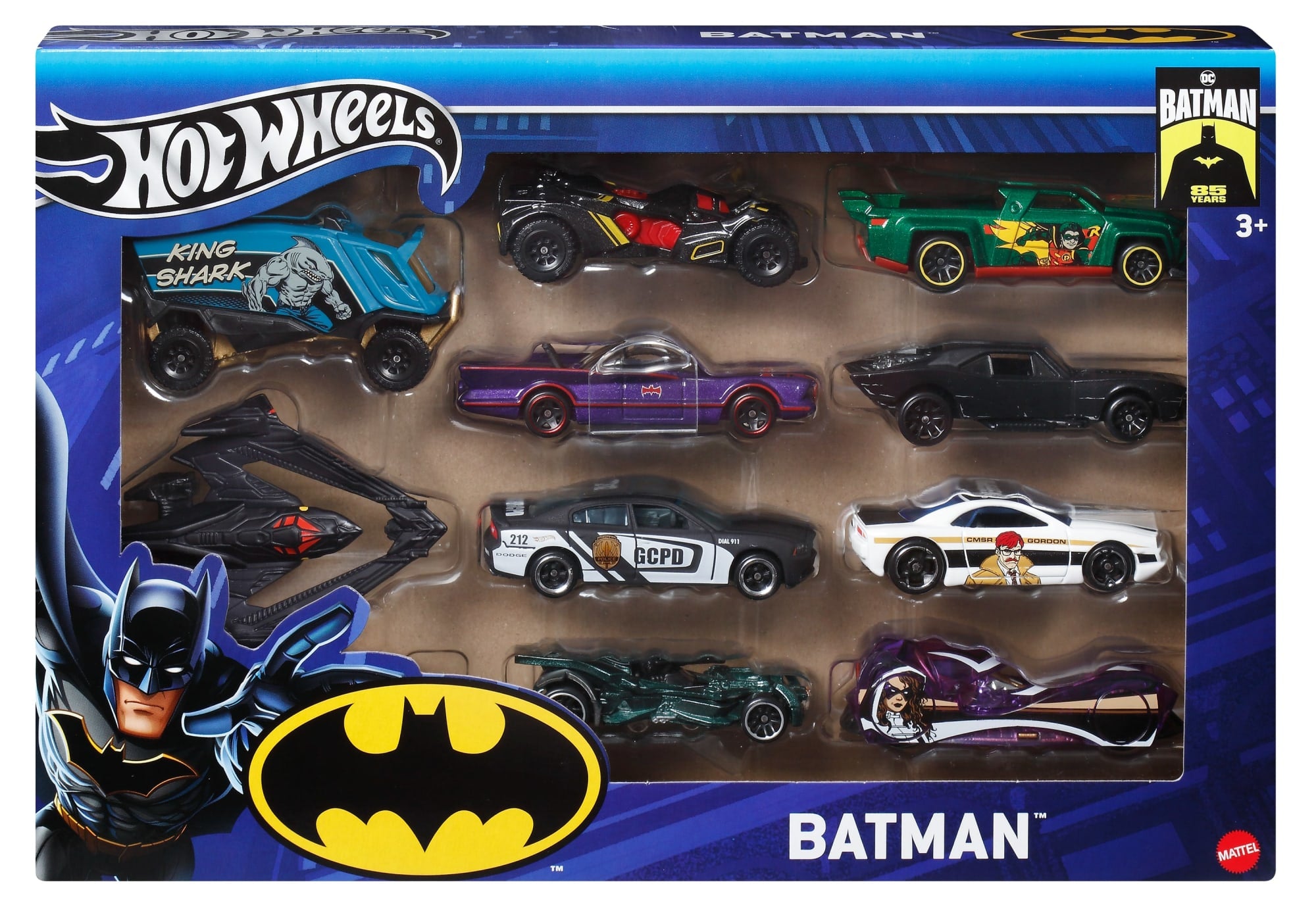 Hot Wheels 1:64 Scale Batman-Themed Toy Vehicles. Set Of 10