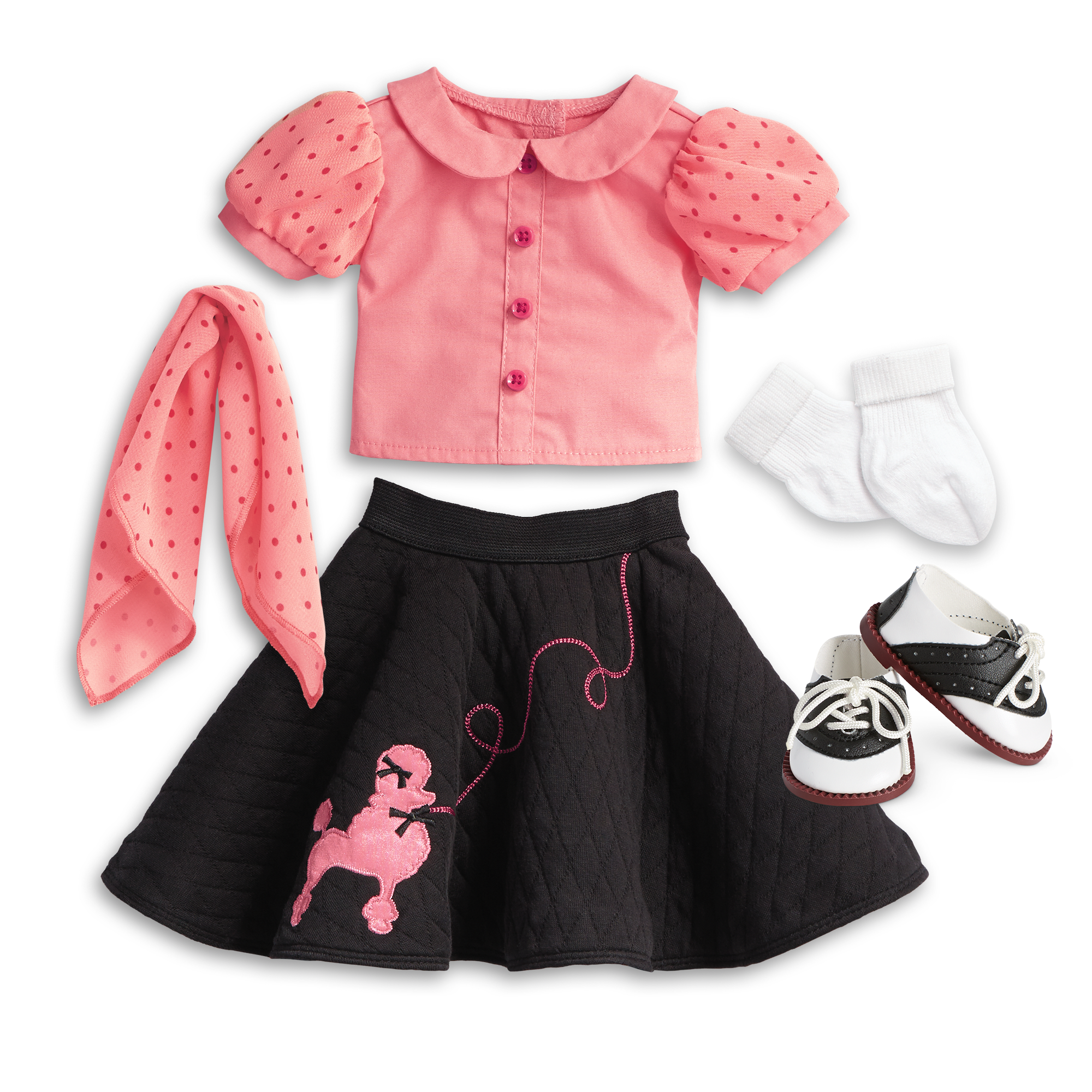 Maryellen's™ Poodle Skirt Outfit for 18-inch Dolls (Historical Characters)