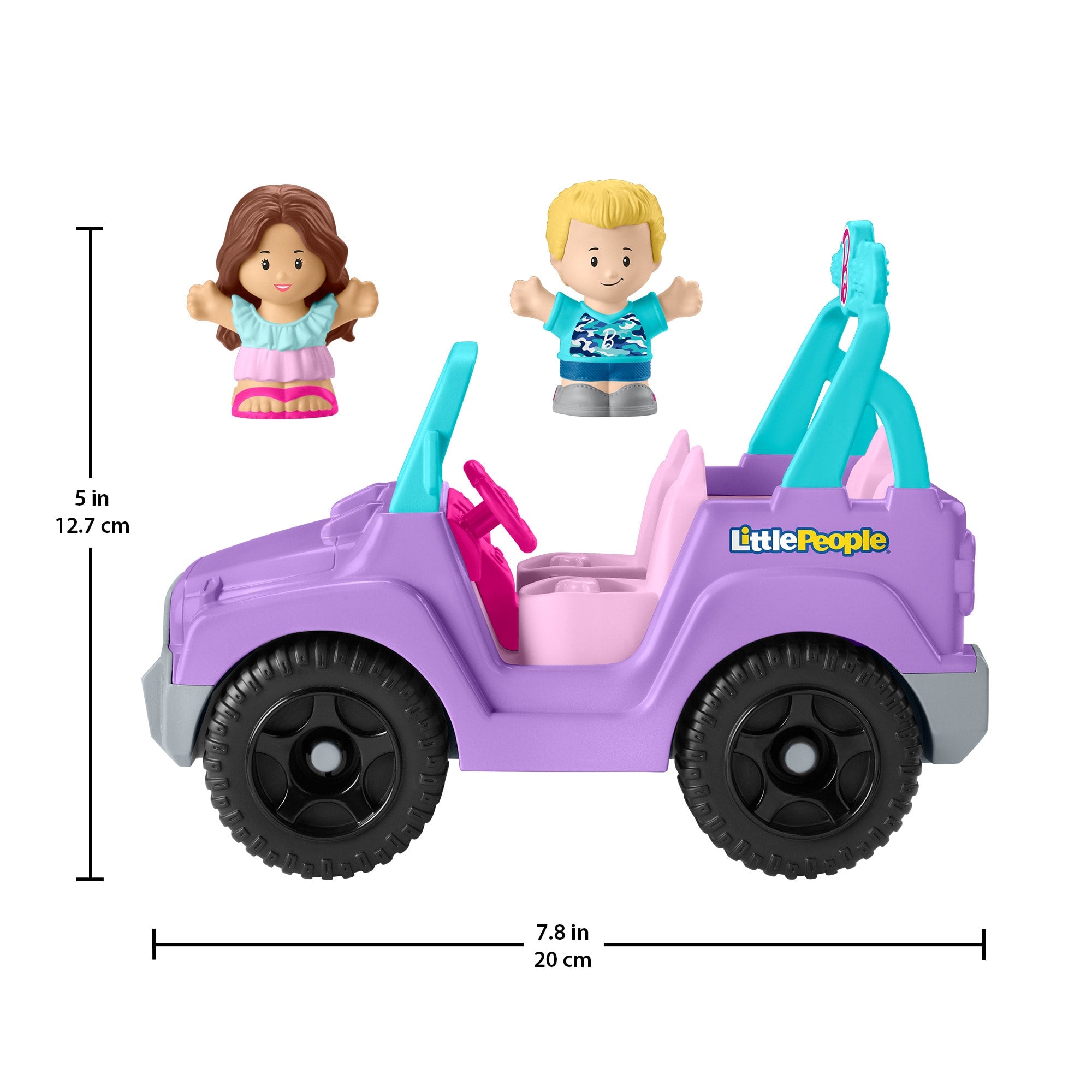 Little People Barbie Toy Car With Music Sounds And 2 Figures. Beach Cruiser. Toddler Toys - Image 5