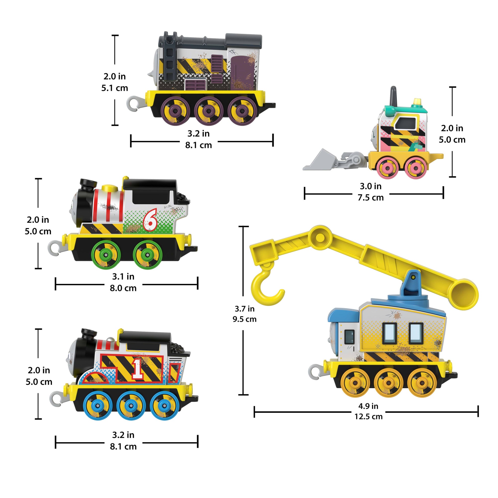 Thomas & Friends Construction Crew 5-Piece Diecast Metal Toy Train & Vehicle Set - Image 3