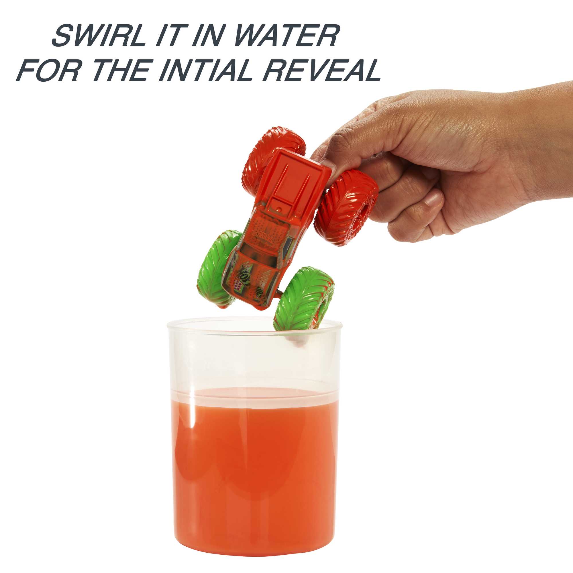 Hot Wheels Monster Trucks Color Reveal Truck. 1:64 Scale Color- Shifting Toy Truck With 2 Cups. Lid & Crushed Car Water Blaster - Image 3