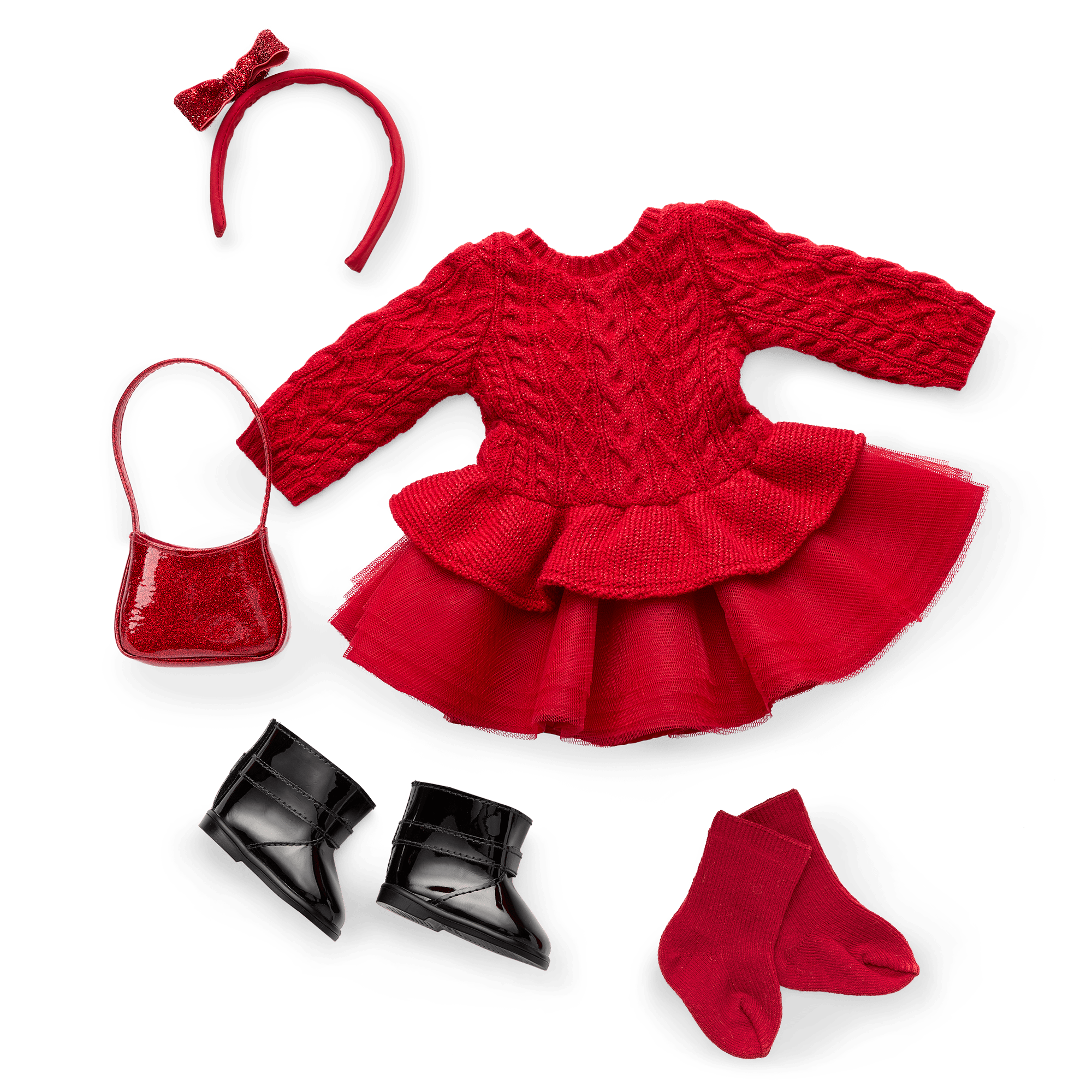 American Girl® x Something Navy Crimson Sparkle Sweater Dress for 18-inch Dolls