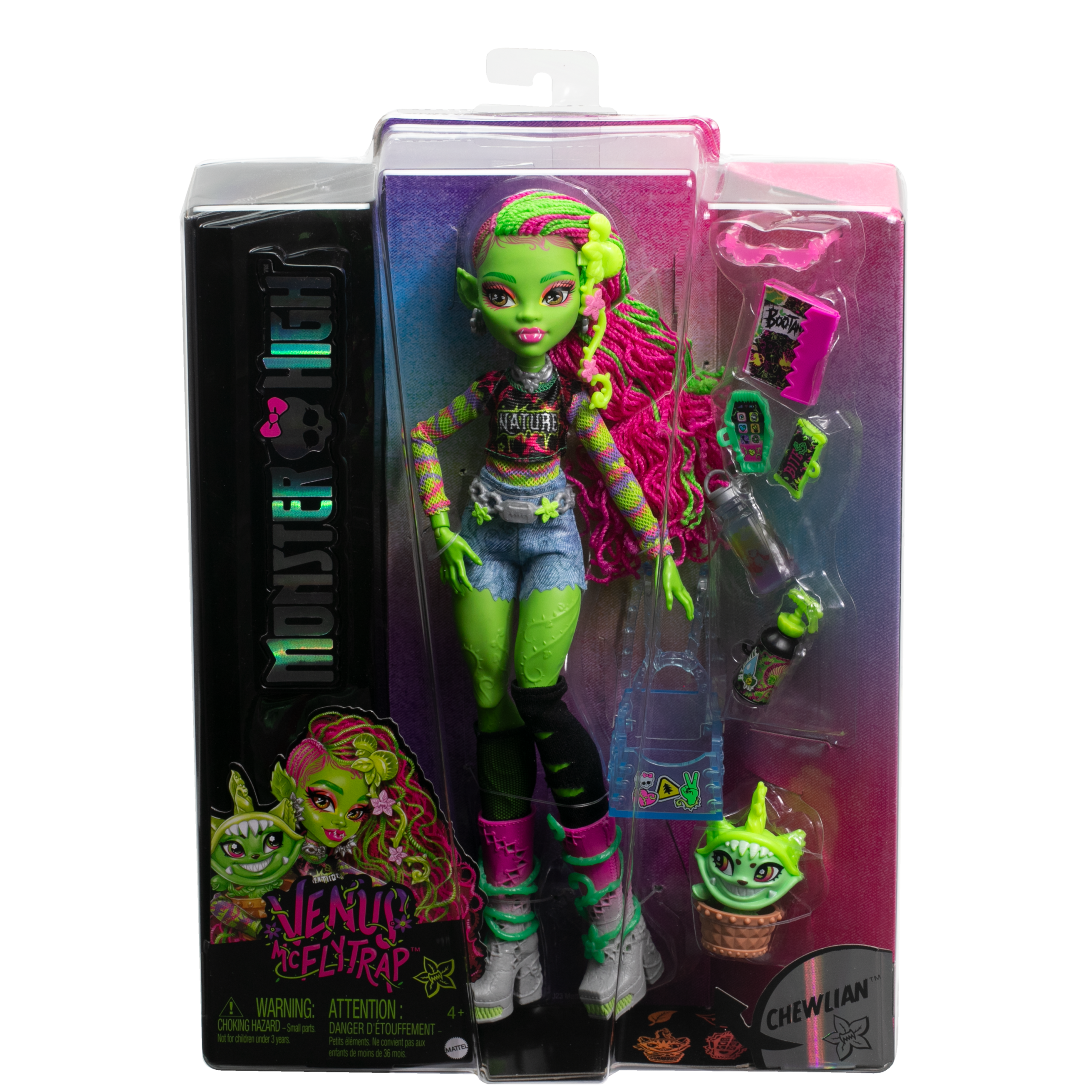 Monster High Venus Mcflytrap Fashion Doll With Pet Chewlian And Accessories - Image 3