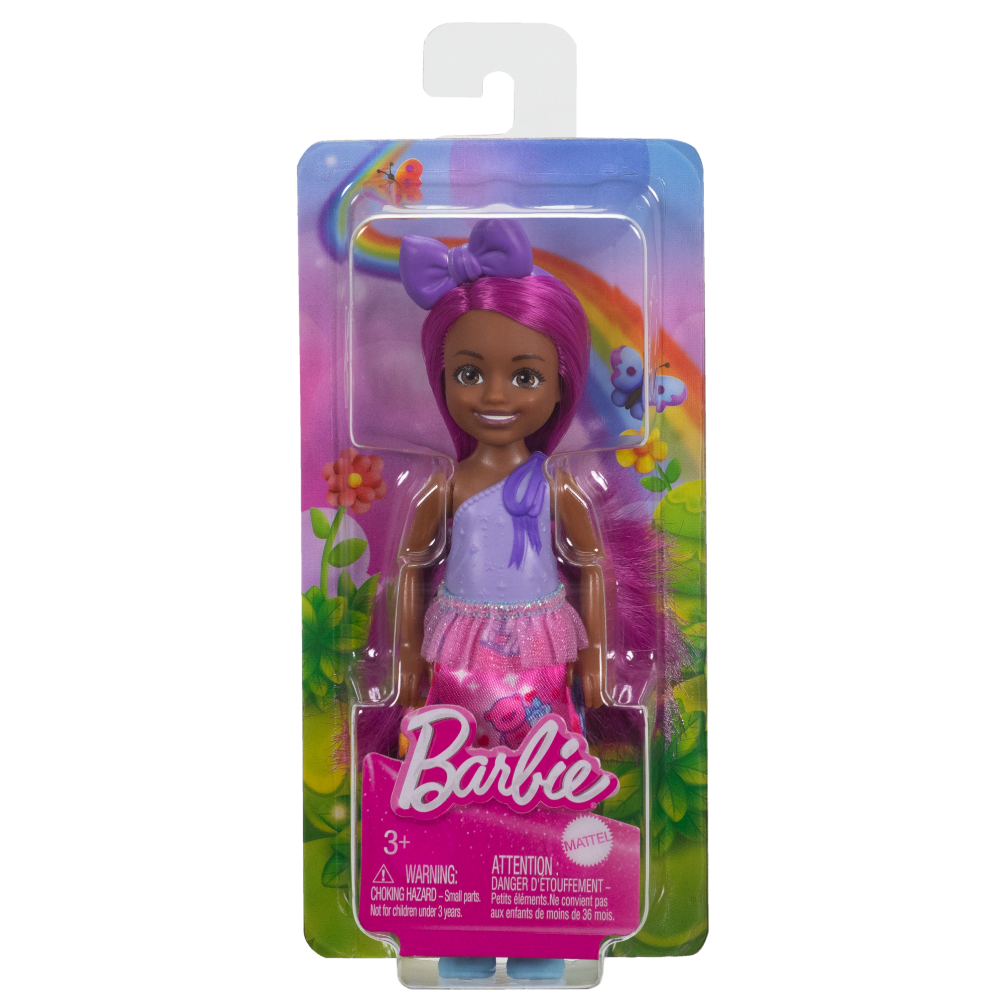Royal Chelsea Barbie Doll With Pink Hair. Colorful Printed Skirt - Image 5