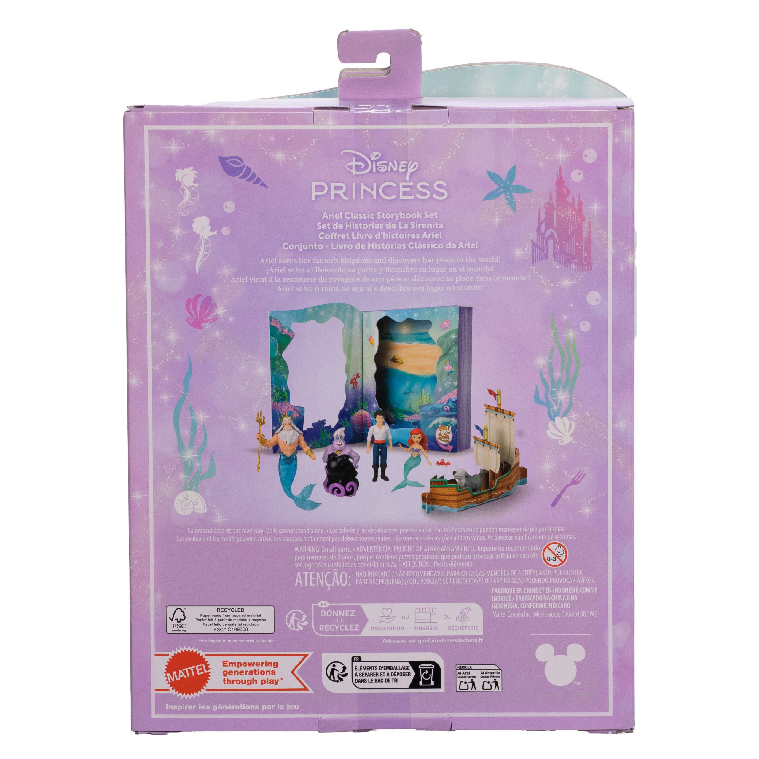 Disney Princess Ariel Mermaid Storybook Set With 4 Small Dolls. 2 Figures & 1 Accessory From Movie - Image 6