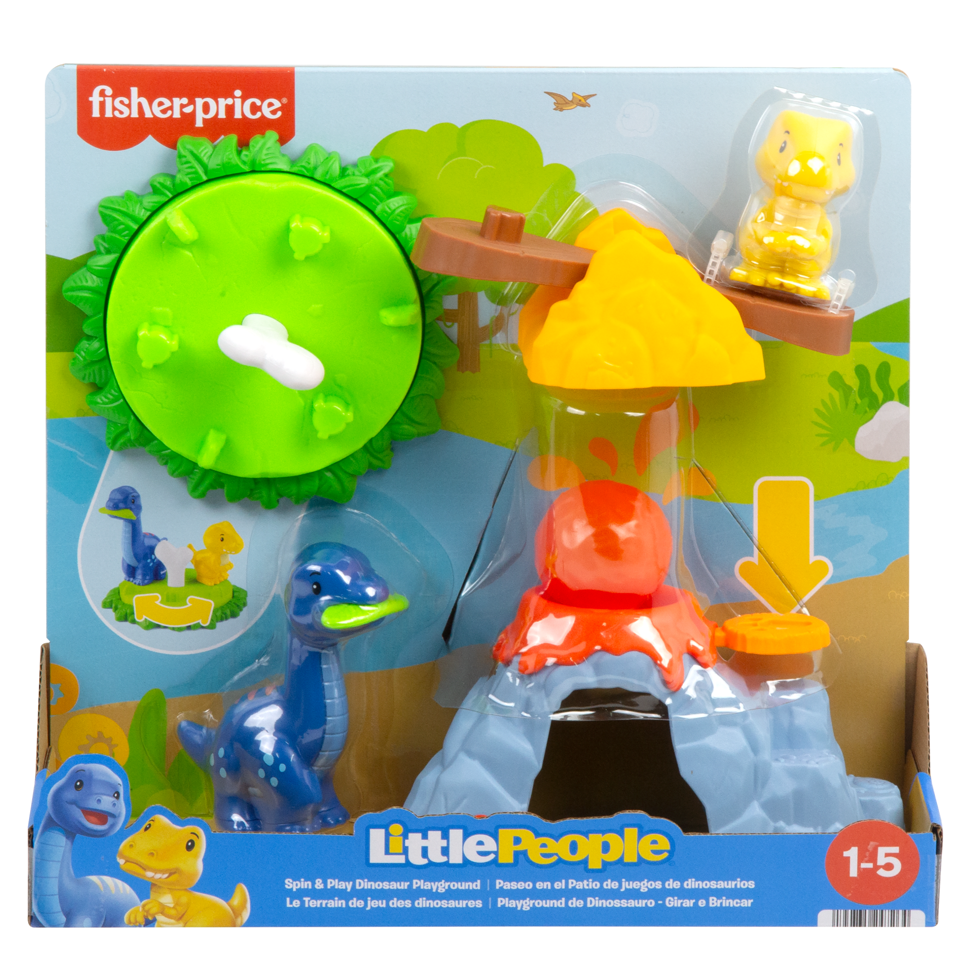 Fisher-Price Little People Spin & Play Dinosaur Playground Toddler Playset. 6 Pieces - Image 6