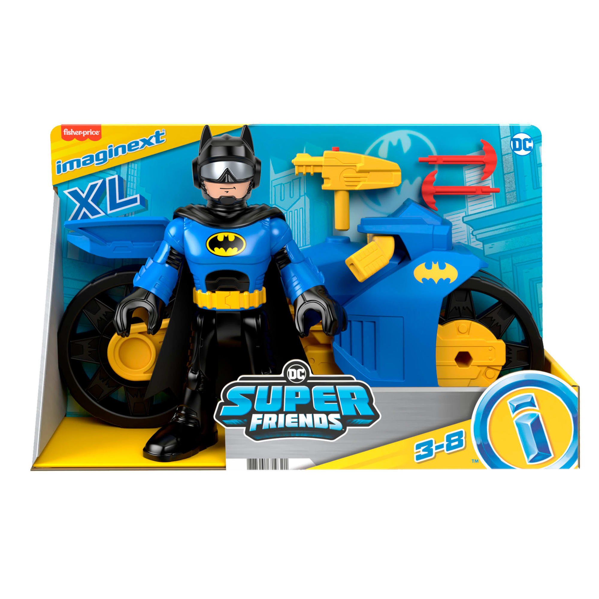 Imaginext DC Super Friends Batman Toys. XL Batcycle And Batman Figure. 10-inches - Image 6
