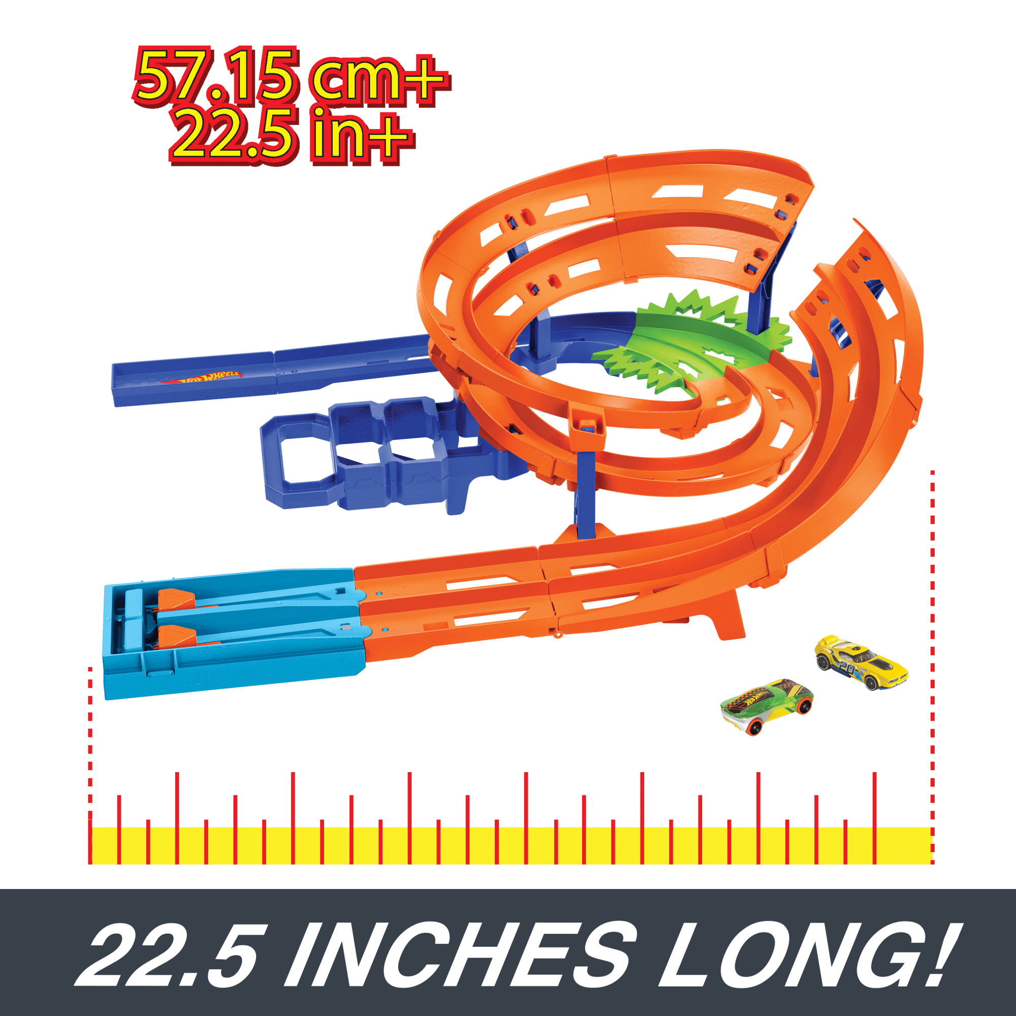 Hot Wheels Whip Around Raceway. 2 Toy Cars in 1:64 Scale. Storage - Image 3