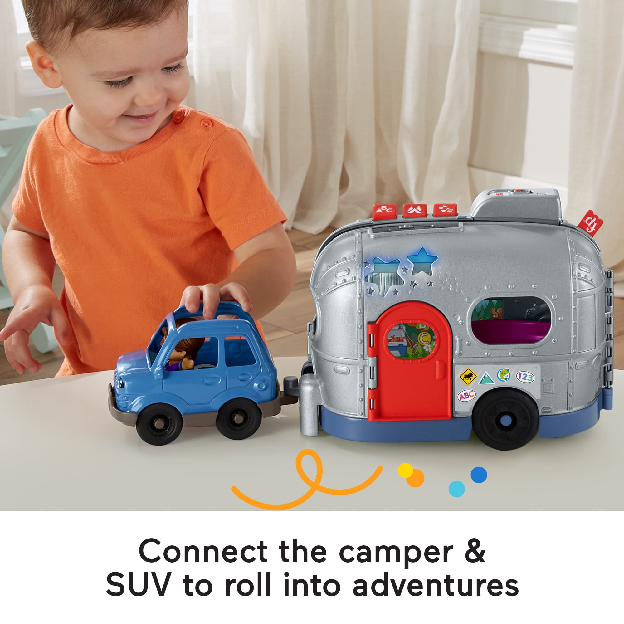 Fisher-Price Little People Light-Up Learning Camper Electronic Toy Rv For Toddlers. 8 Pieces - Image 4
