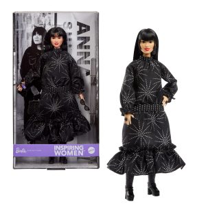 Barbie Inspiring Women Doll. Anna Sui Collectible in Black Dress With Sunglasses & Perfume Accessories