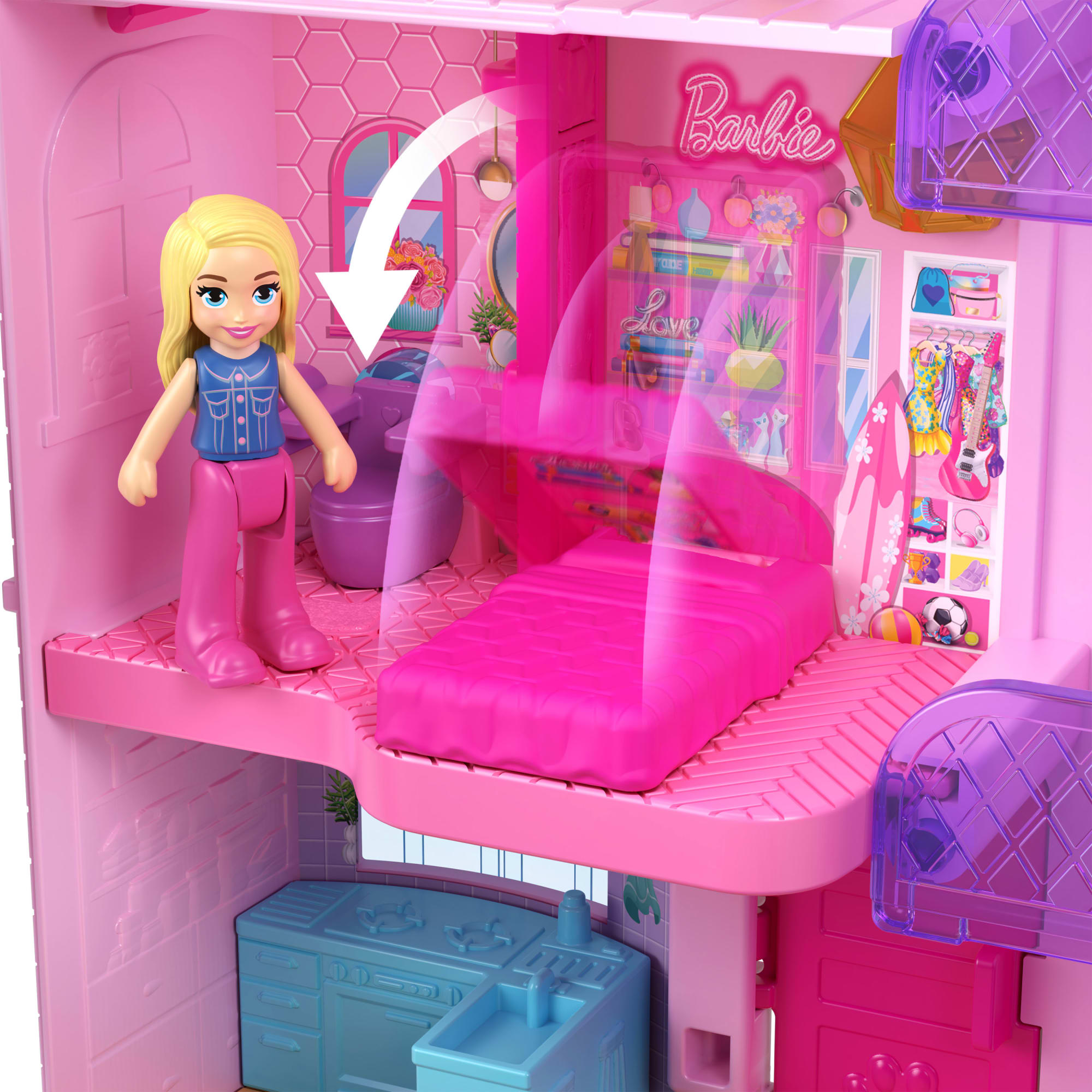 Polly Pocket Barbie Dreamhouse Compact - Image 7