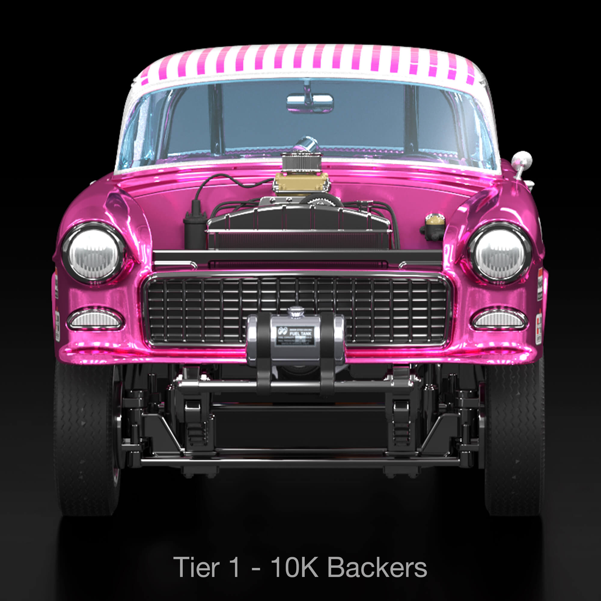 Hot Wheels RLC Exclusive 1:18 Scale '55 Chevy Bel Air Gasser Candy Striper - Crowdfund - Image 9