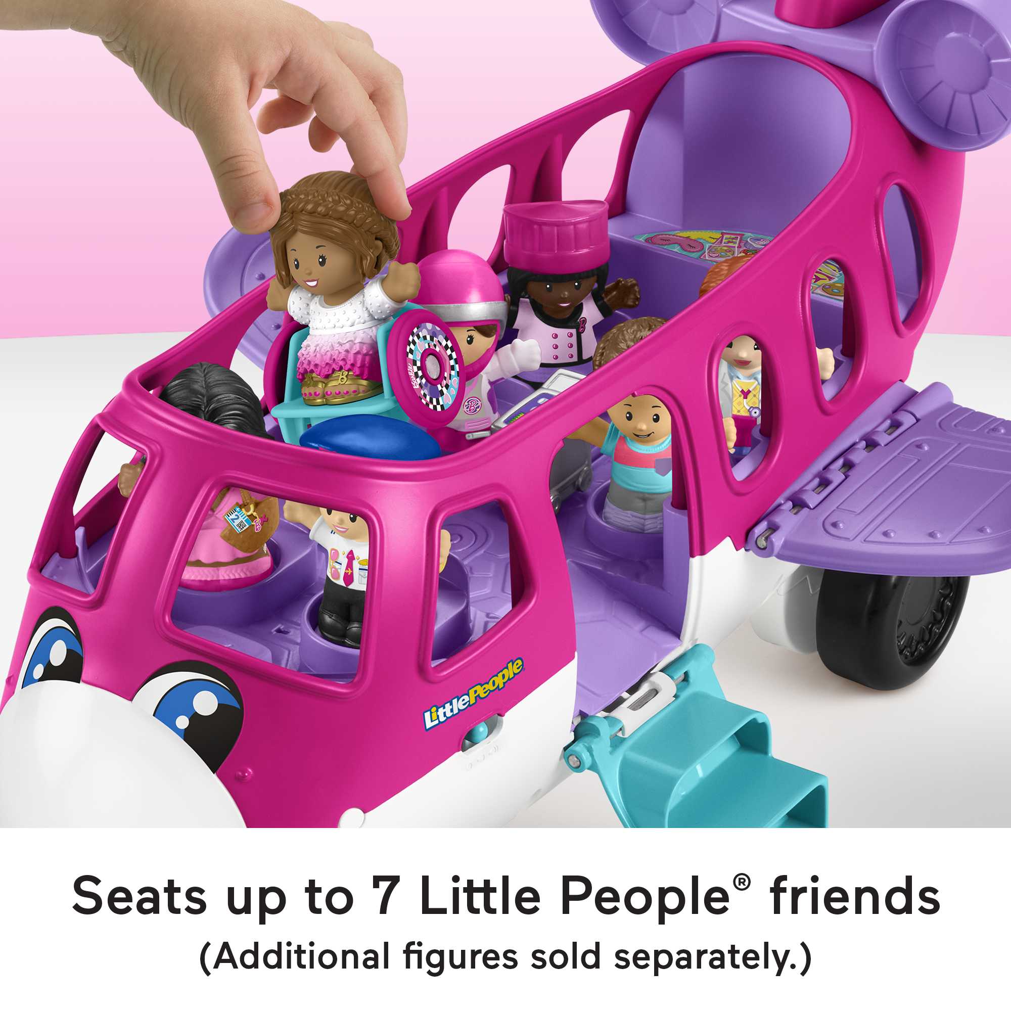 Little People Barbie Toy Airplane With Lights Music And 3 Figures. Little Dream Plane. Toddler Toys - Image 5