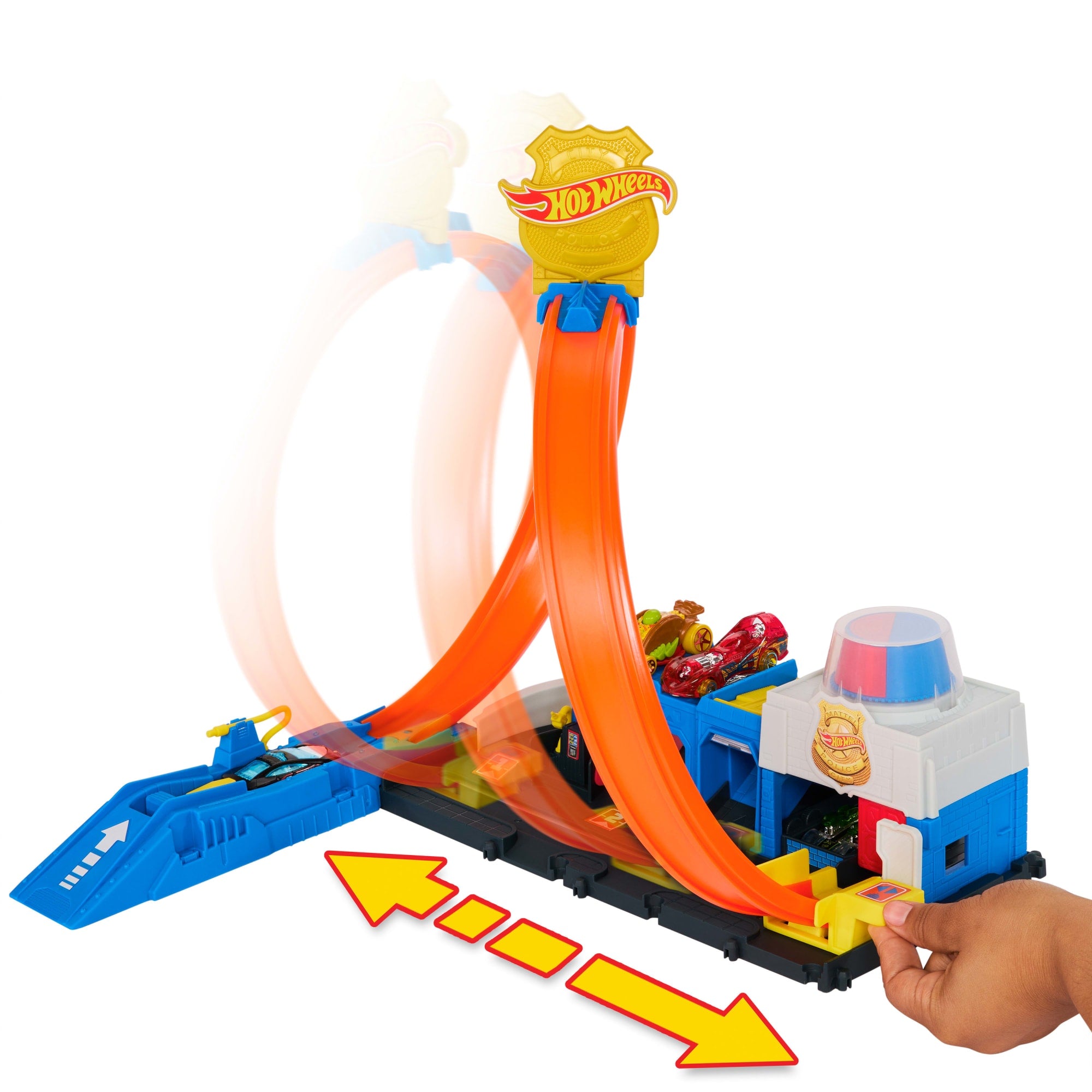 Hot Wheels City Super Police Station Playset With 1:64 Scale Police Toy Car & Adjustable Track Loop - Image 2