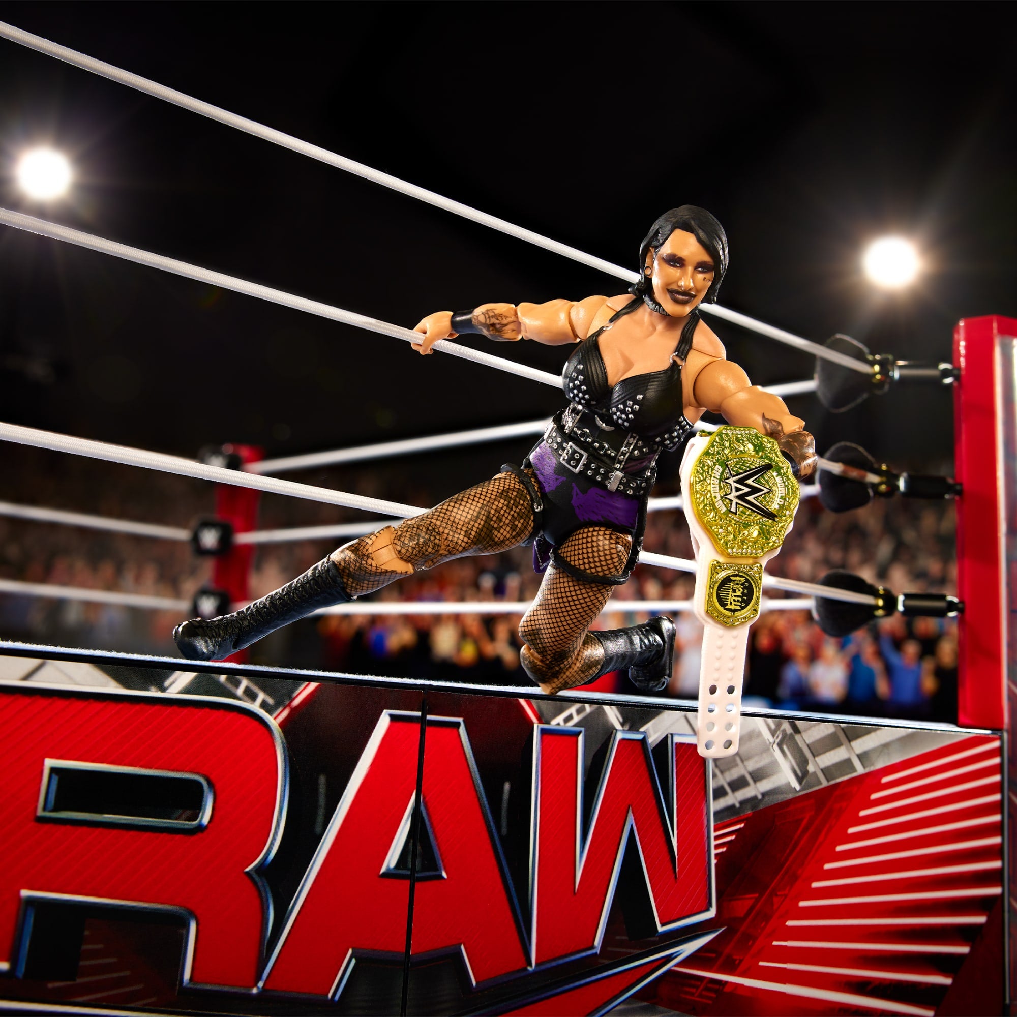 WWE Ultimate Edition RAW Ring and WWE Superstar Rhea Ripley Figure - Image 2
