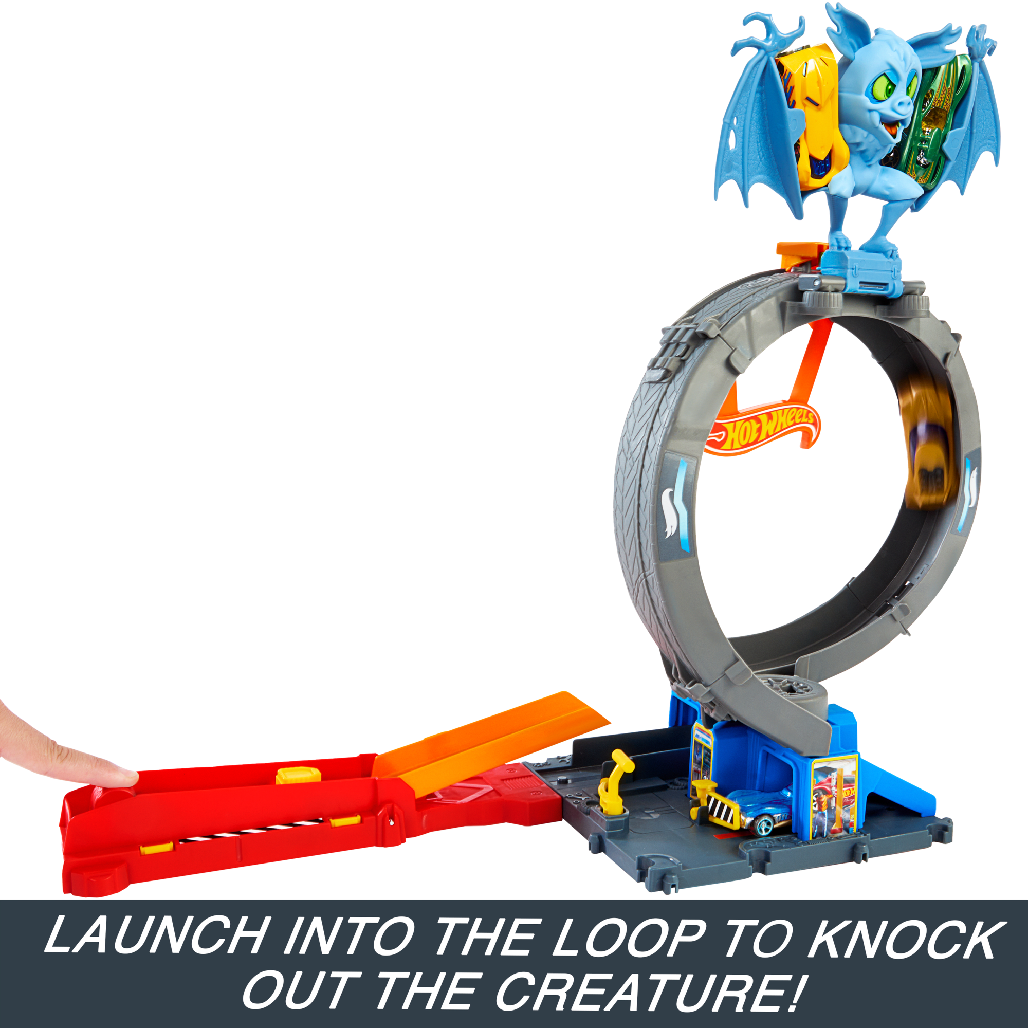 Hot Wheels City Bat Loop Attack Playset & 1:64 Scale Toy Car. Featured in The Series Let's Race - Image 5