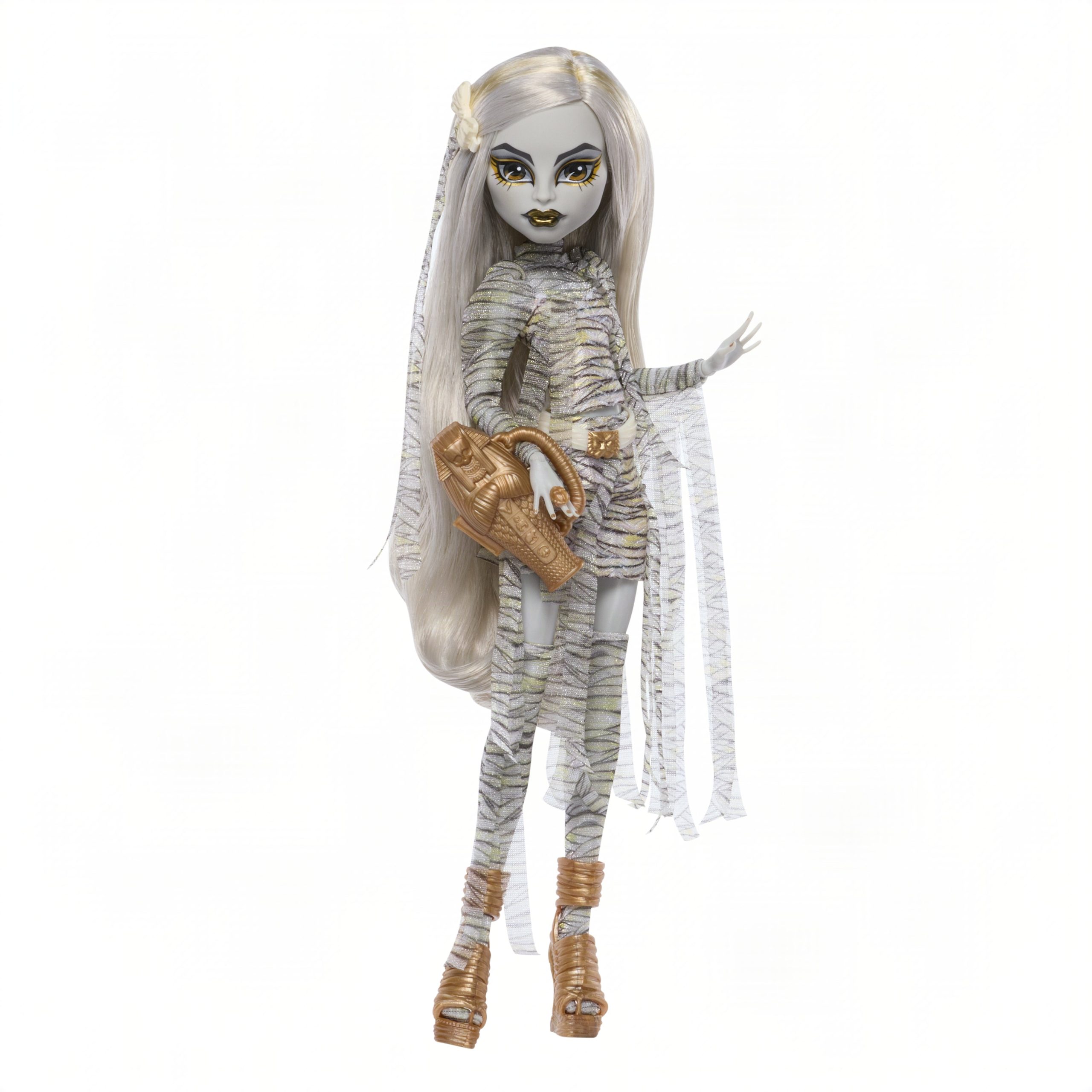 Monster High X Universal Monsters The Mummy Collector Doll With Wrap Dress & Sarcophagus Purse - Image 5