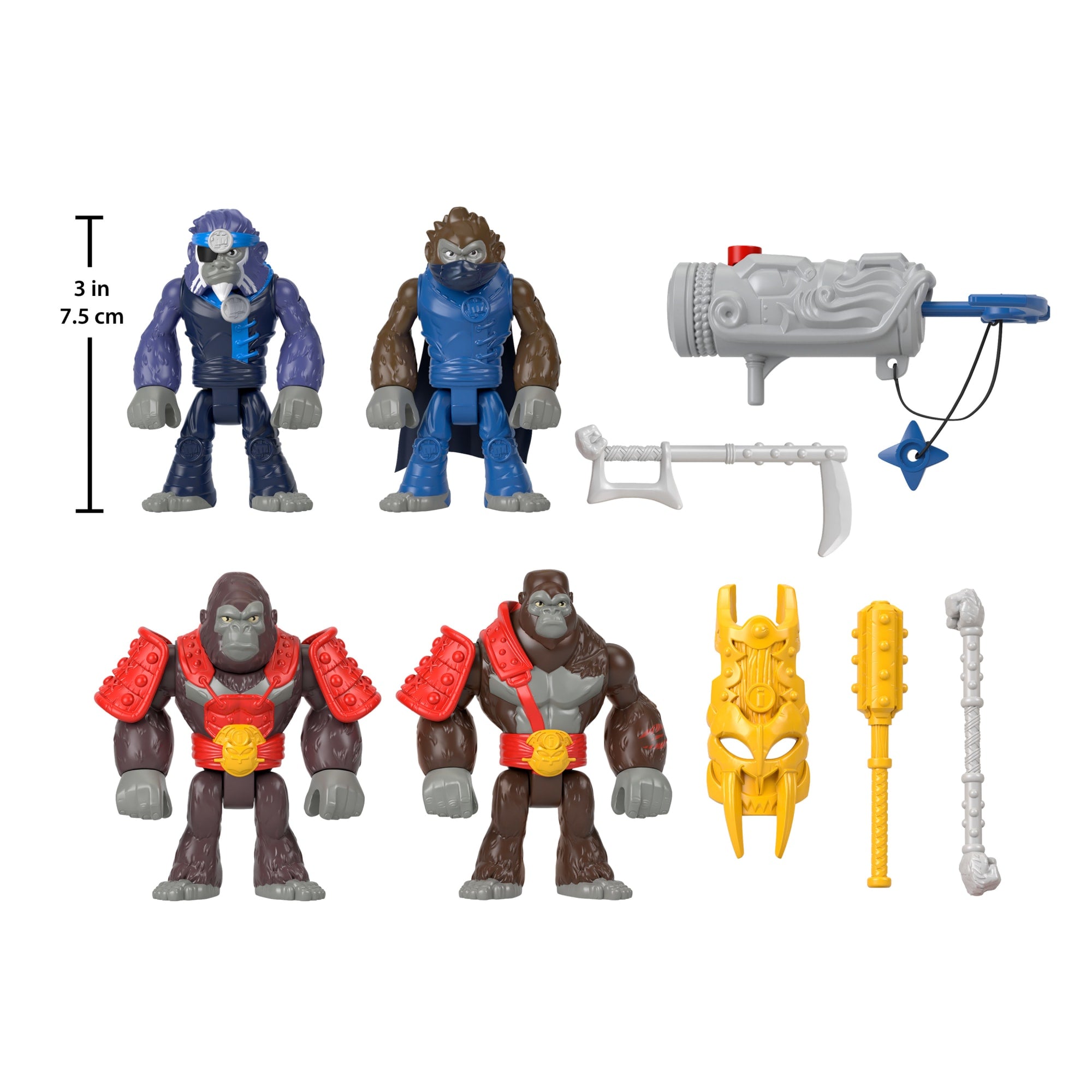 Imaginext Boss Level Gorilla vs Monkey Army Action Figure Set With Accessories. 9-Pack - Image 5