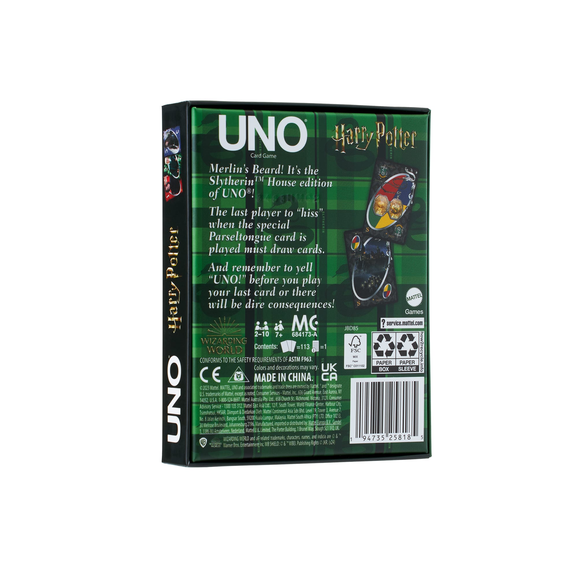 UNO Fandom Harry Potter Slytherin Game Deck - Image 12
