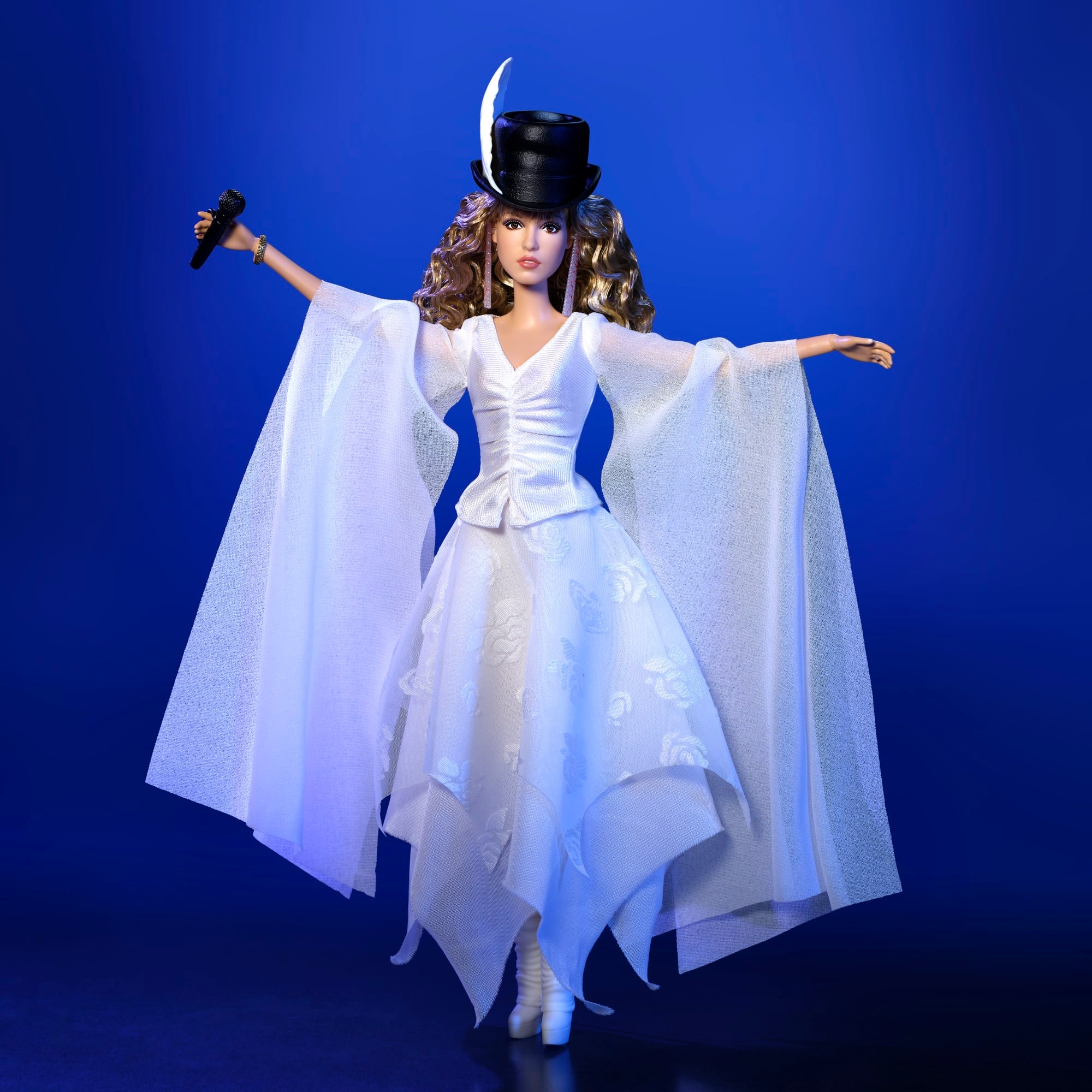 Barbie Signature Stevie Nicks Bella Donna Collector Doll With Flowing White Dress & Accessories - Image 4