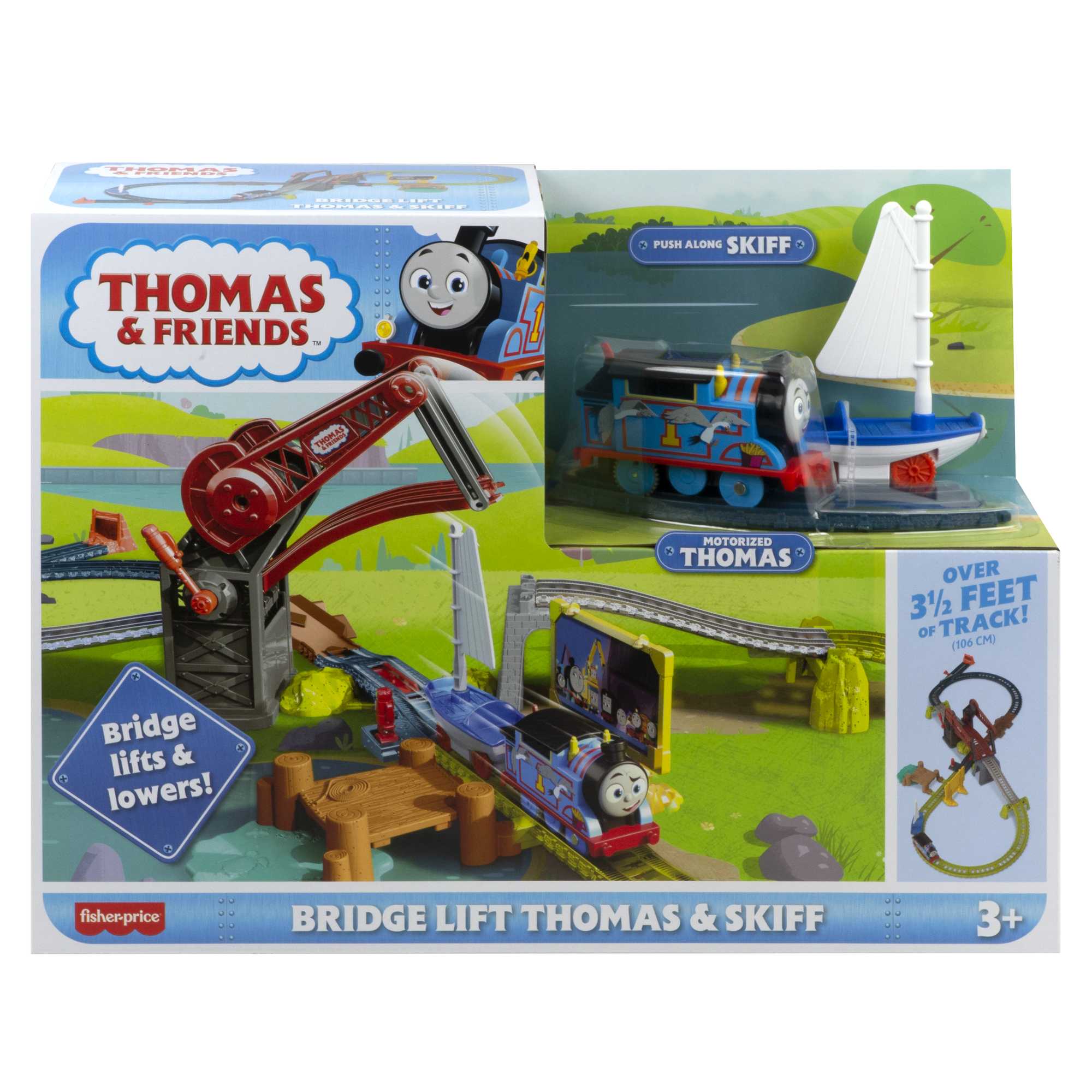 Thomas & Friends Bridge Lift Thomas & Skiff Toy Train Set With Motorized Engine & Boat - Image 6