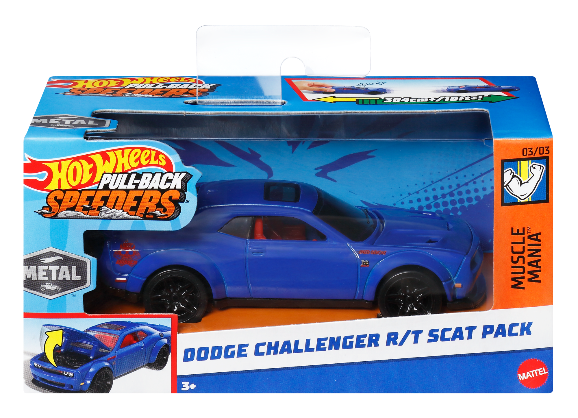 Hot Wheels Pull-Back Speeders Toy Car in 1:43 Scale. Pull Car Backward & Release To Race