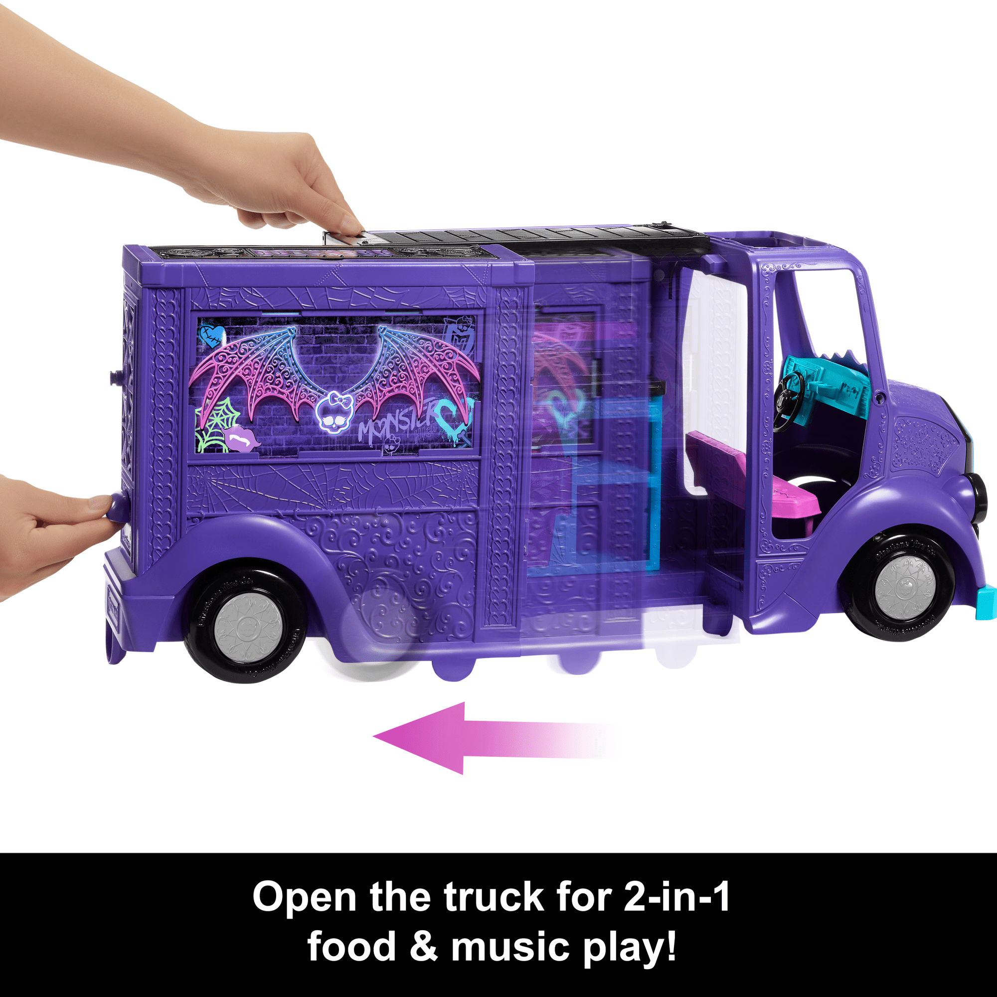 Monster High Draculaura Doll And Fangtastic Rockin' Food Truck Playset With 13+ Themed Accessoriescessories - Image 3