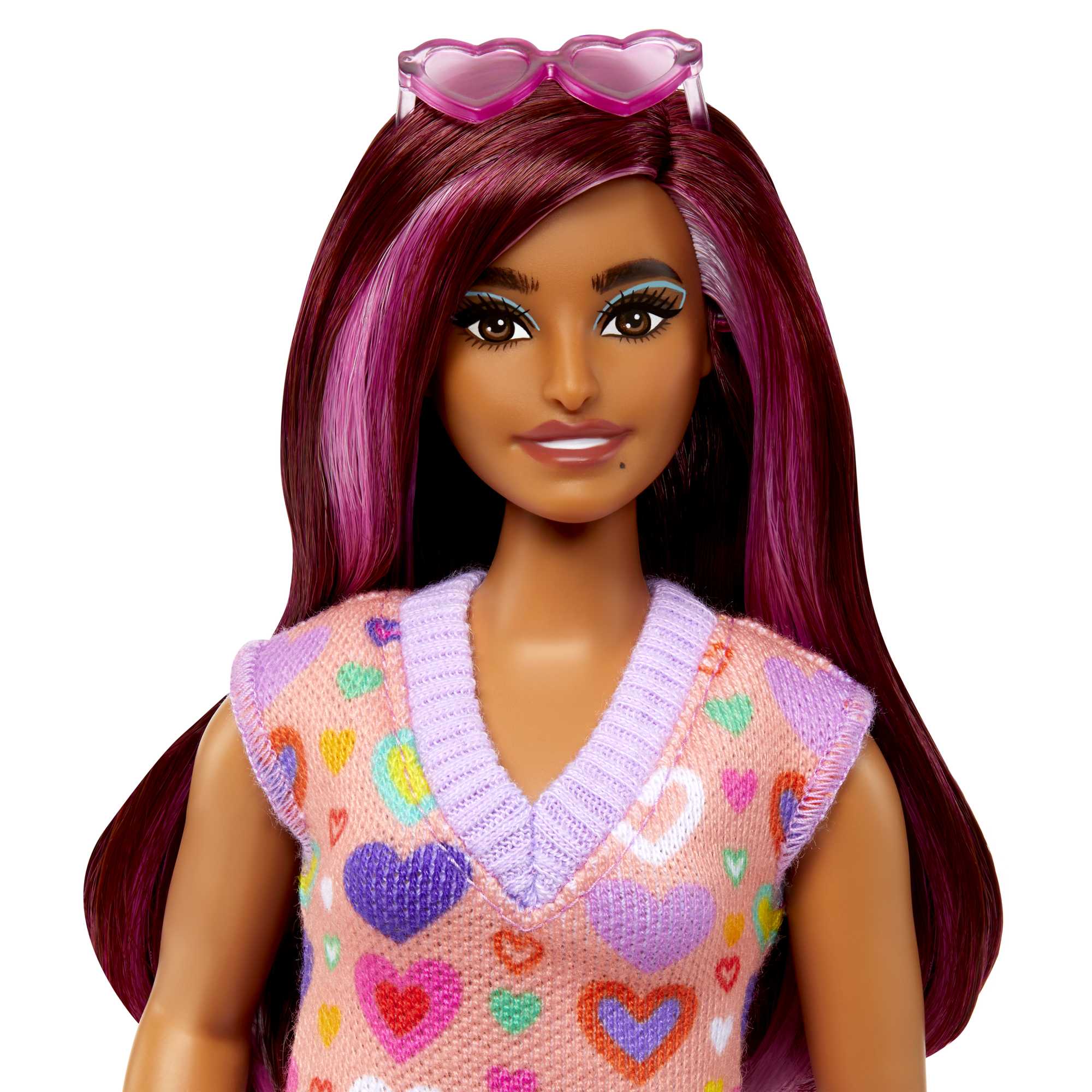 Barbie Fashionistas Doll #207 With Pink-Streaked Hair And Heart Dress - Image 2