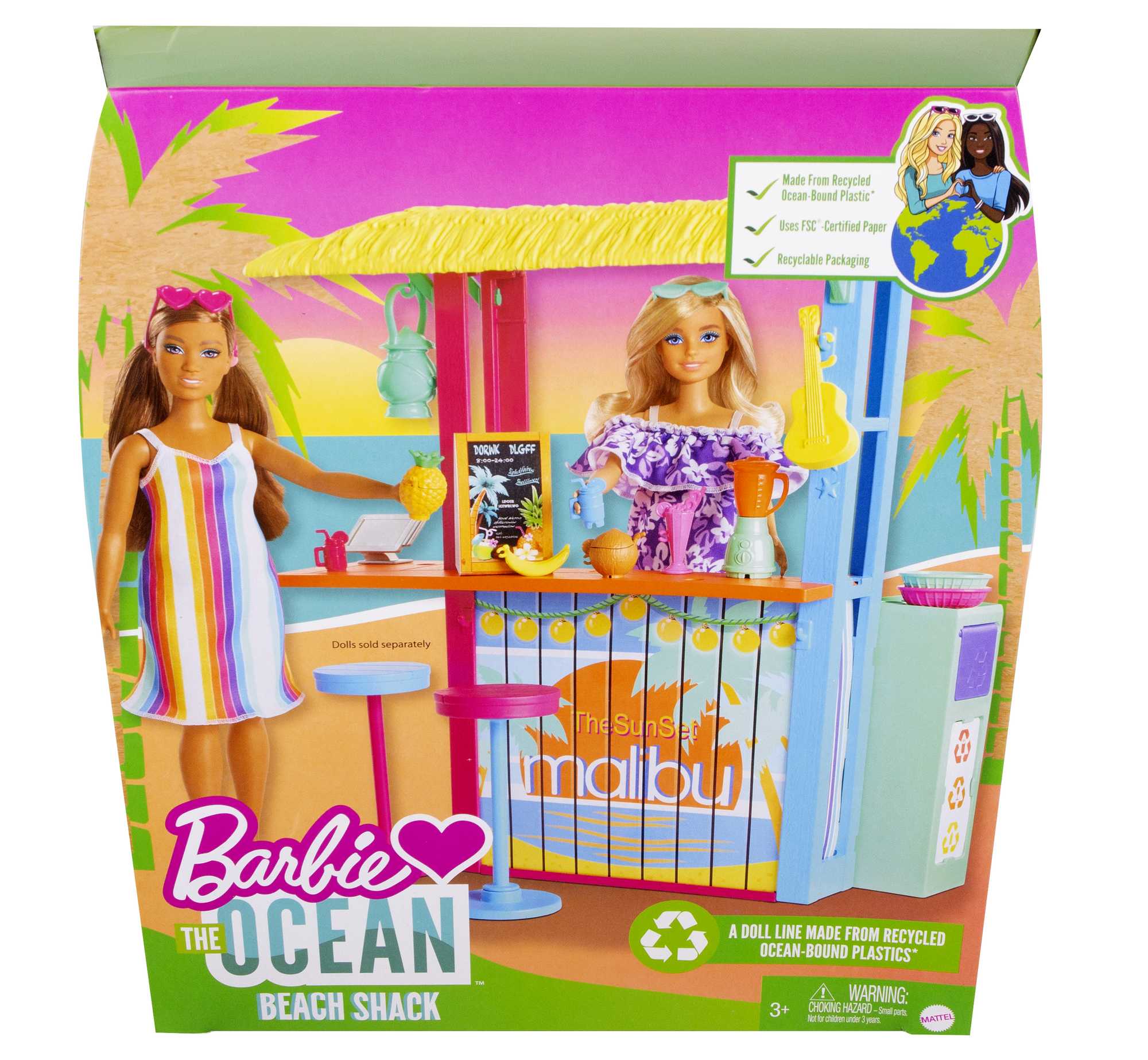 Barbie Loves The Ocean Beach Shack Playset. Made From Recycled Plastics - Image 6