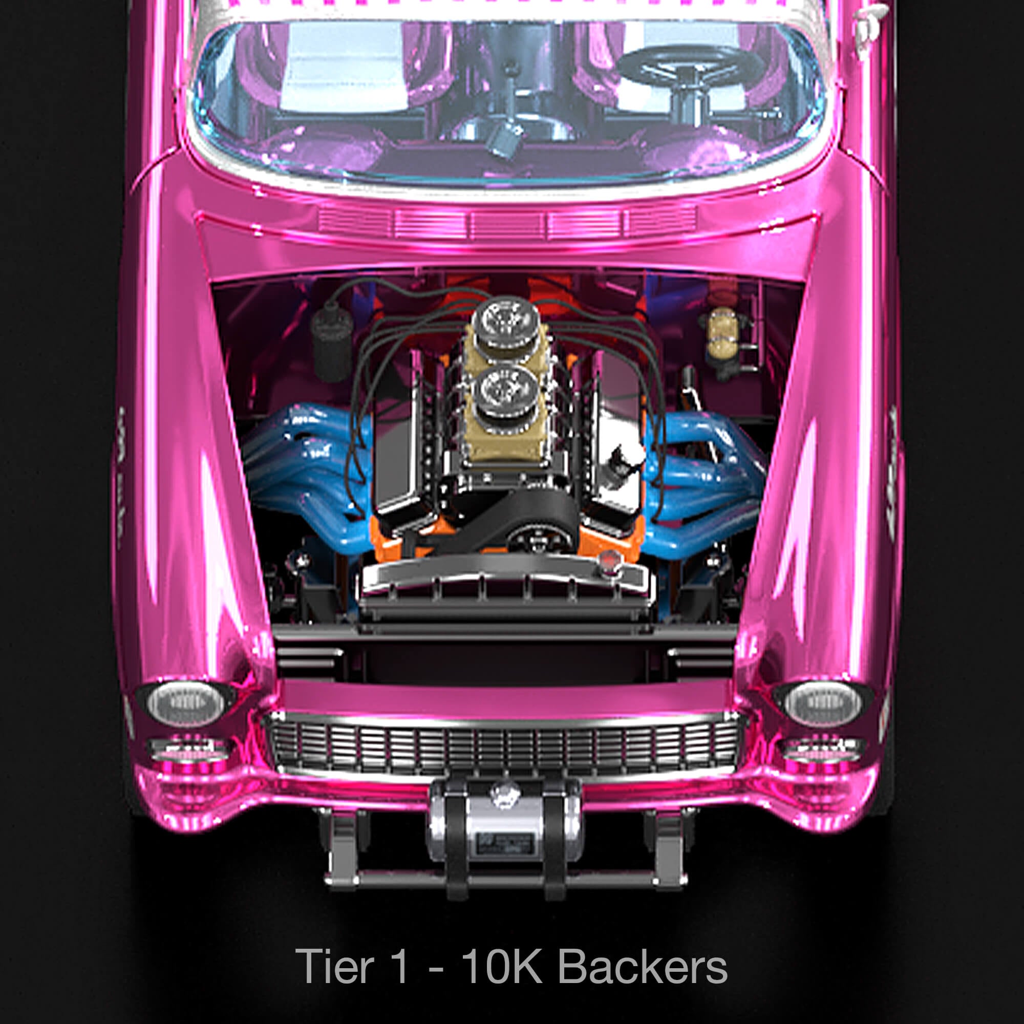 Hot Wheels RLC Exclusive 1:18 Scale '55 Chevy Bel Air Gasser Candy Striper - Crowdfund - Image 7