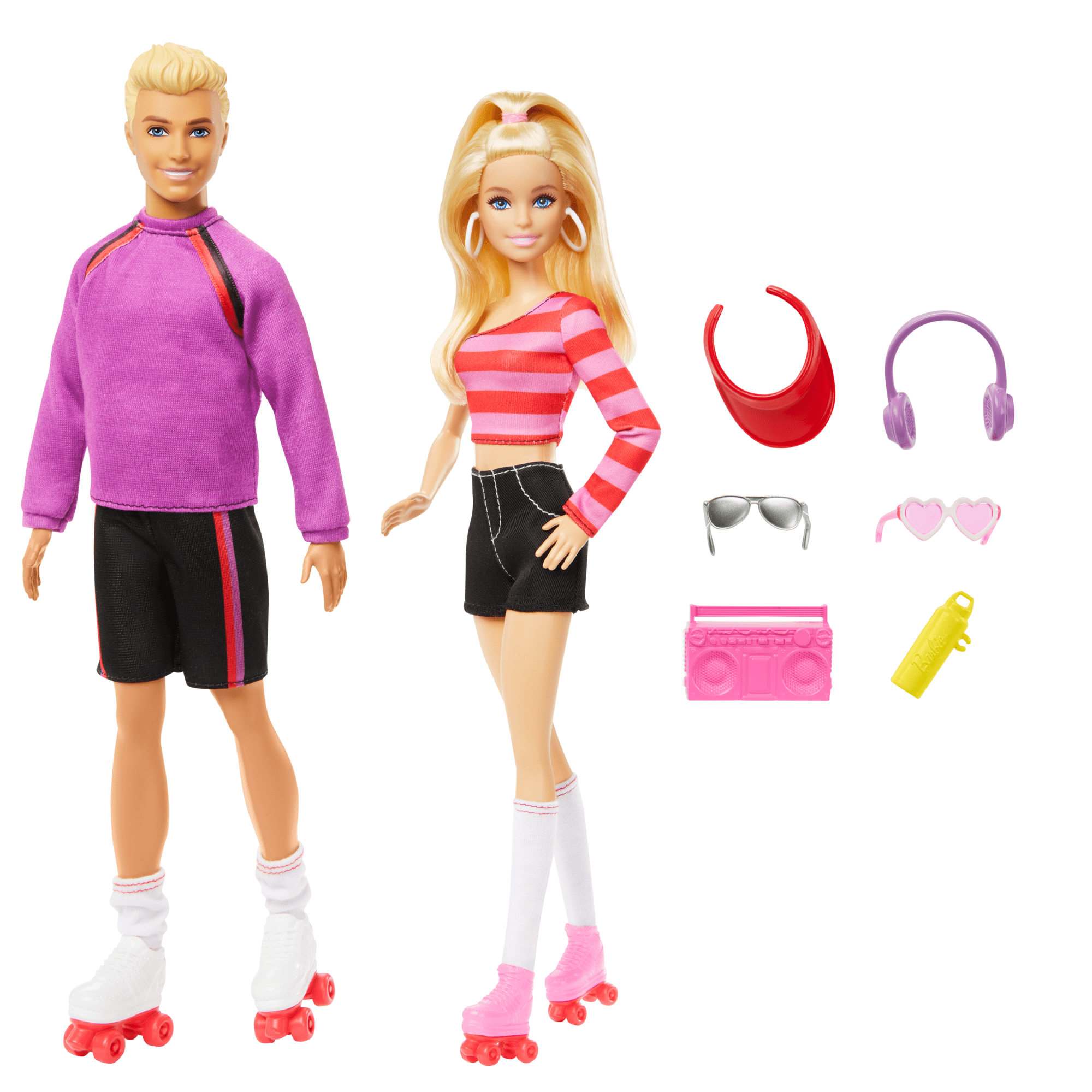 Barbie Fashionistas 2 Doll & 6 Accessories Set. Roller-Skating Theme. 65th Anniversary - Image 2