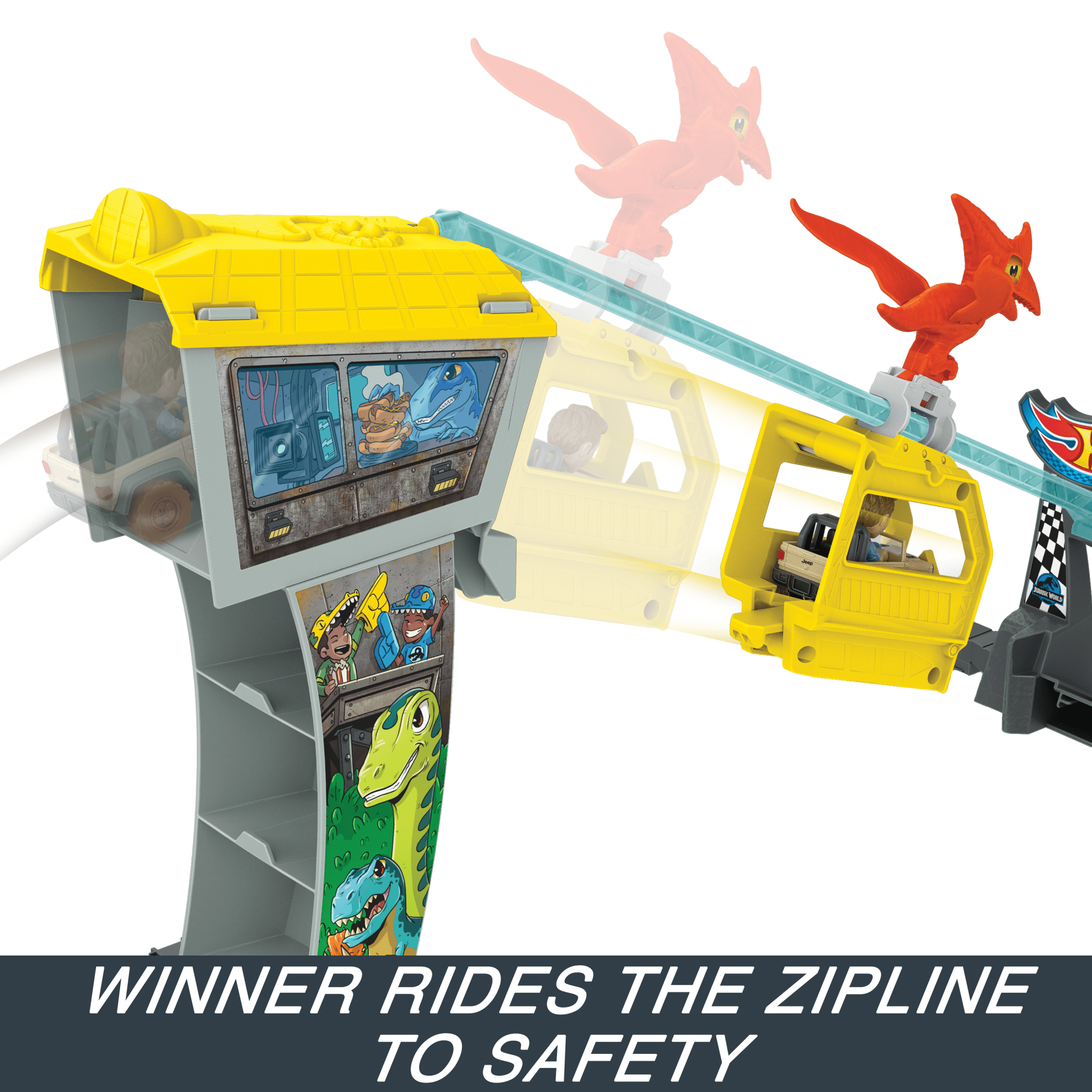 Hot Wheels Racerverse Jurassic World Blue's Raptor Rush Track Set With 2 Toy Die-Cast Vehicles - Image 5