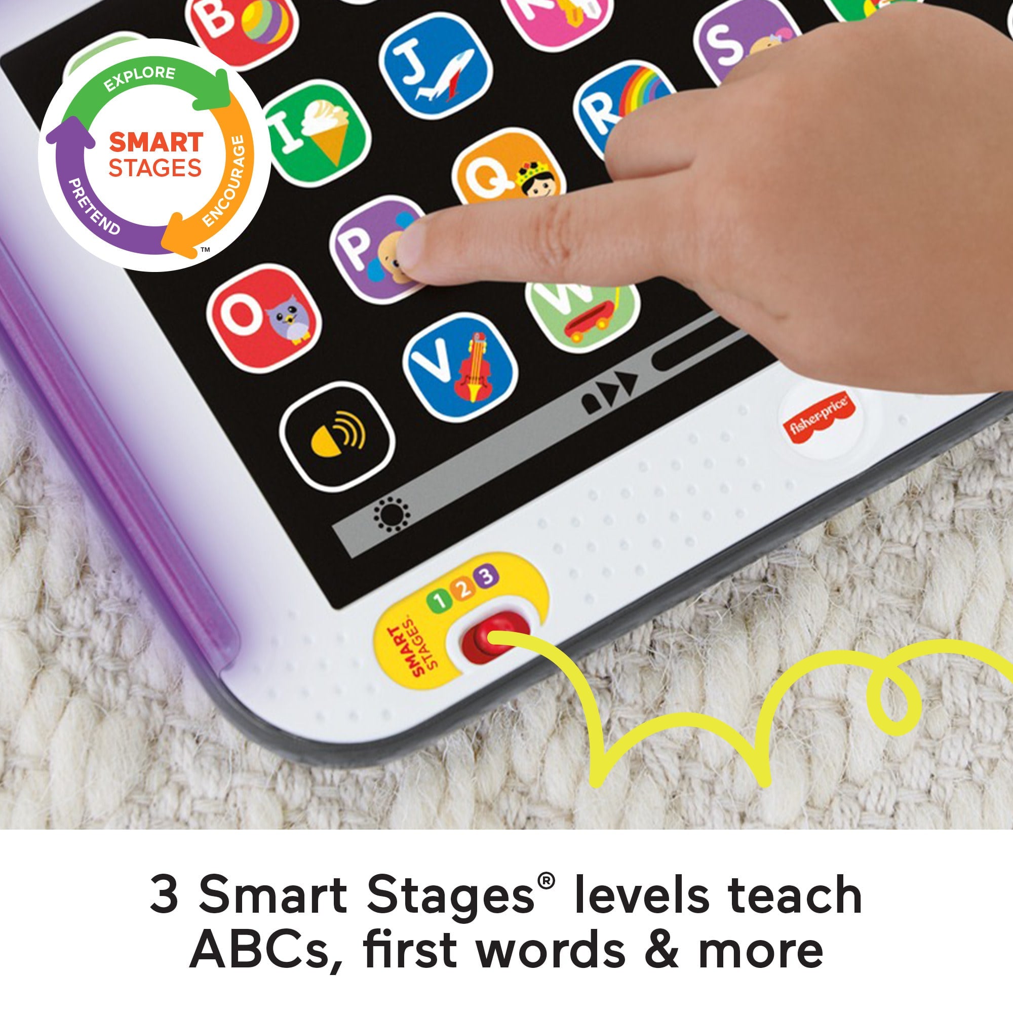 Fisher-Price Laugh & Learn Smart Stages Tablet Toddler Electronic Musical Learning Toy - Image 3