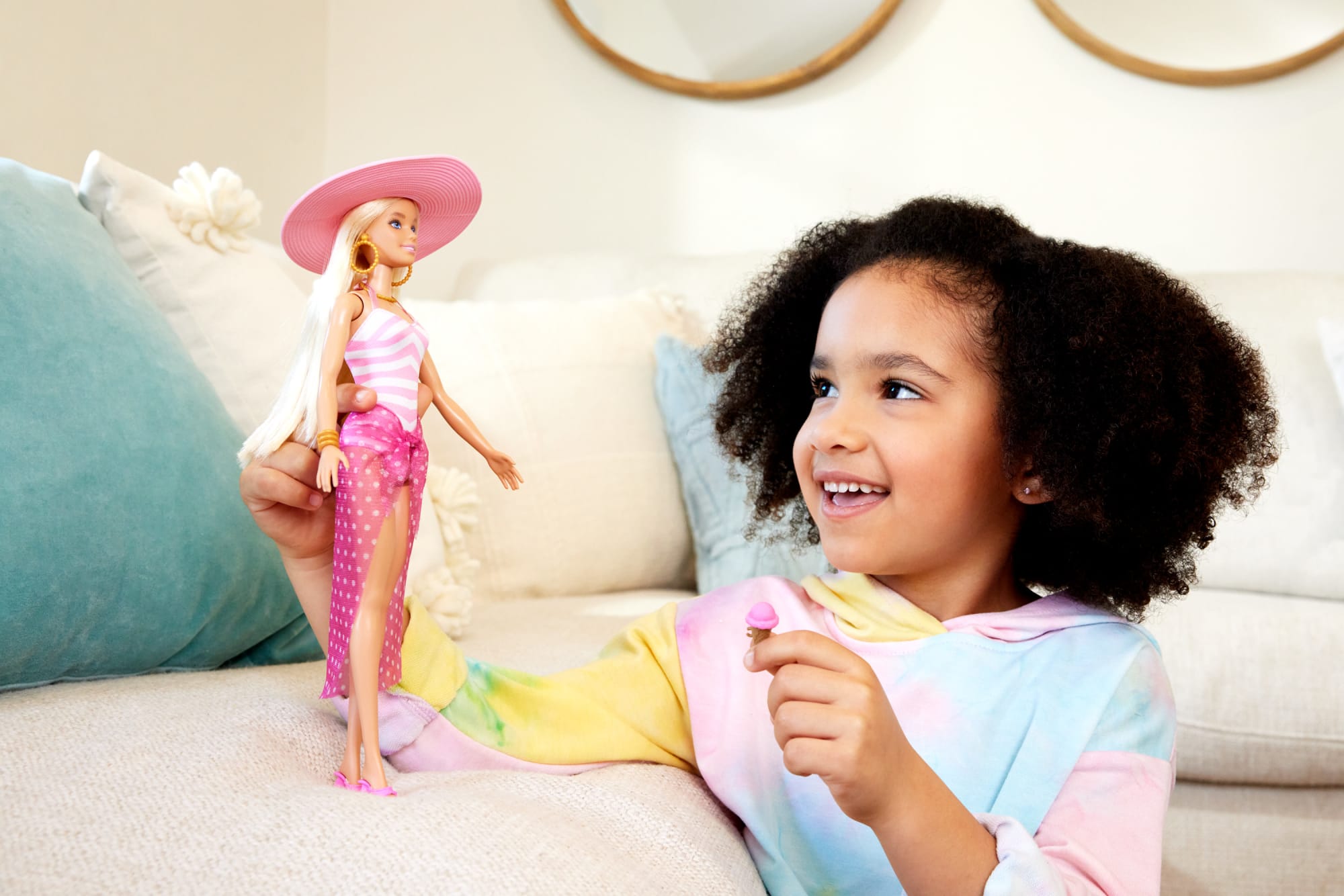 Blonde Barbie Doll With Swimsuit And Beach-Themed Accessories - Image 2