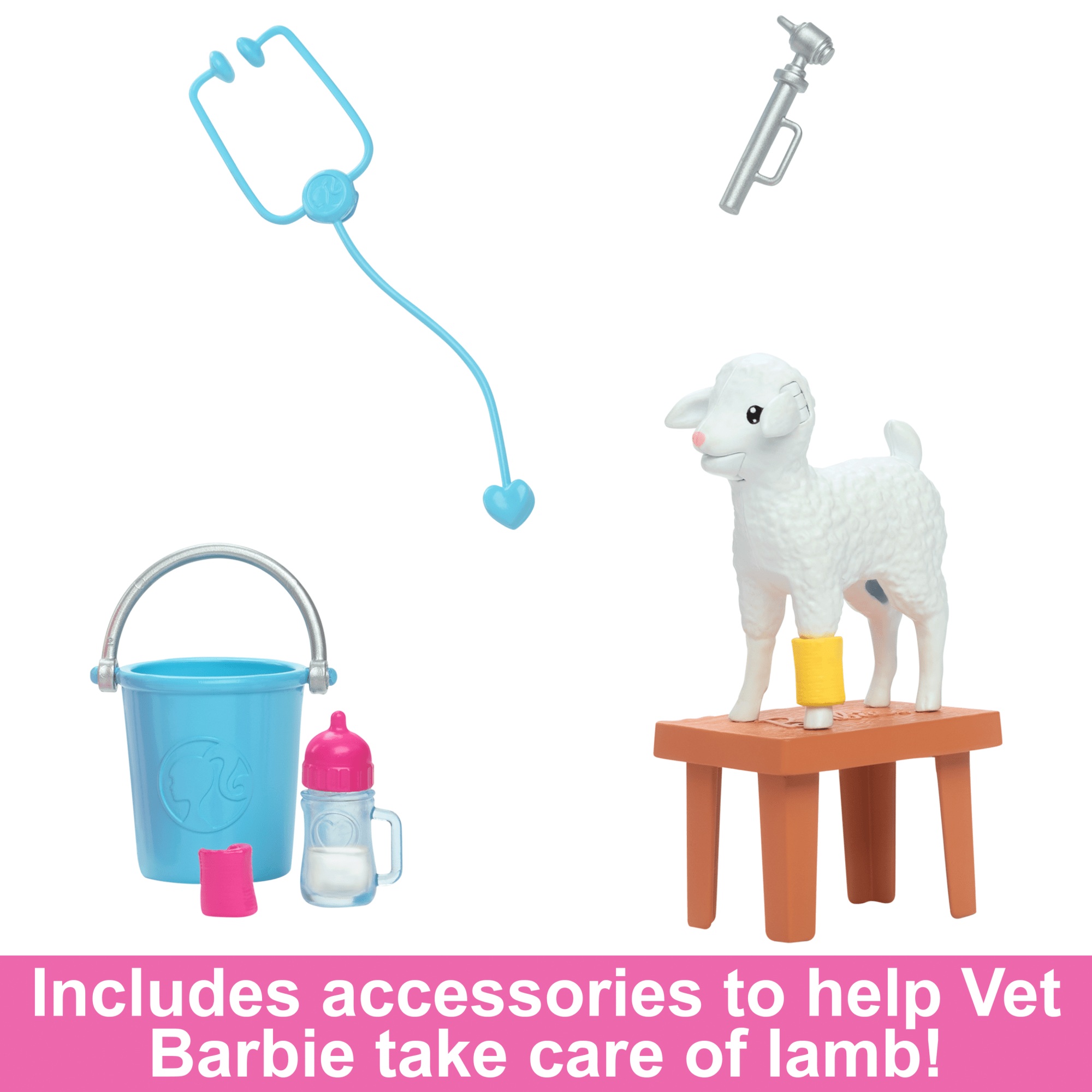 Barbie 65th Anniversary Careers Farm Vet Doll & 10 Accessories including Lamb With Moving Ears - Image 4