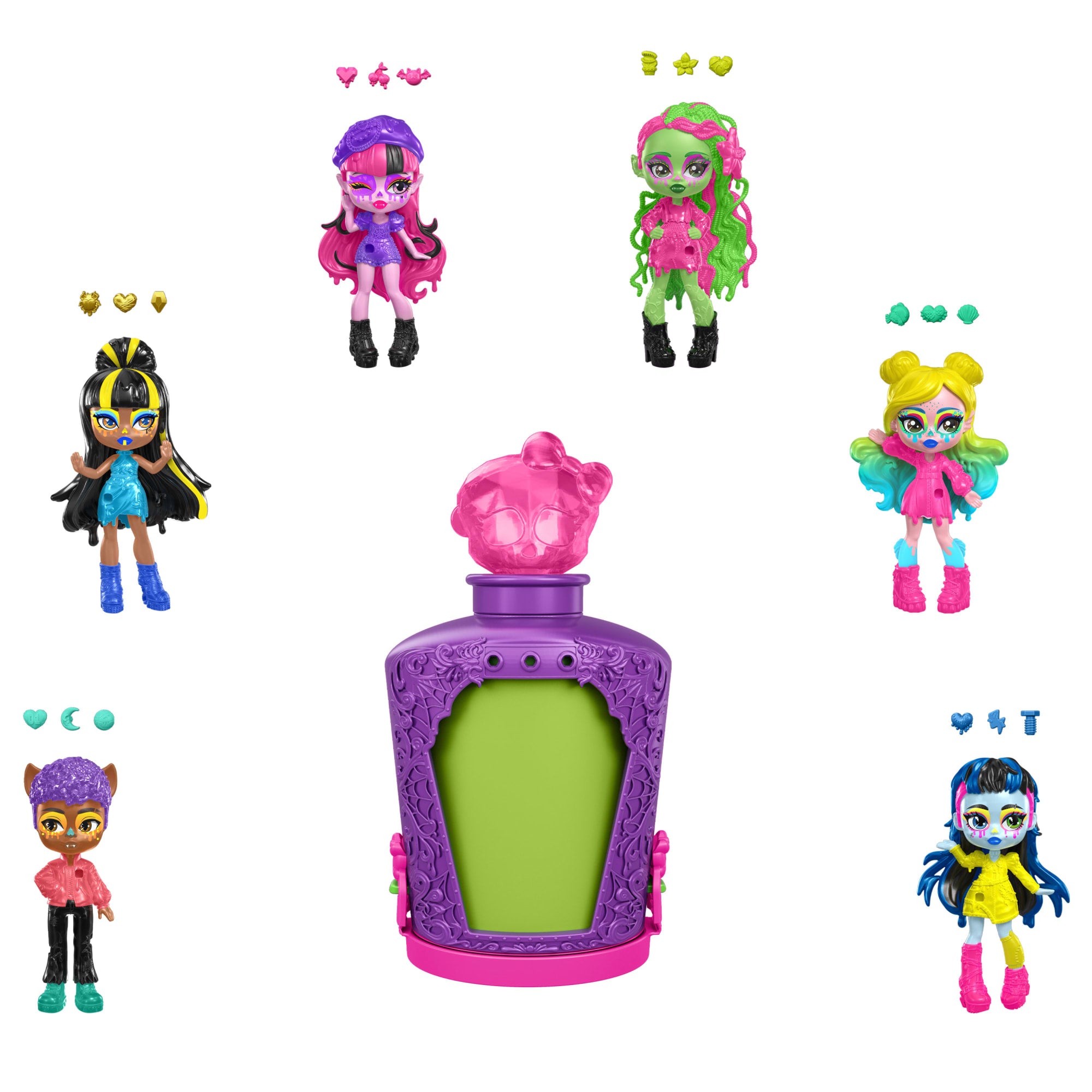 Monster High Potions Mini Dolls. Surprise Character Figures With Water Reveal (Characters May Vary)