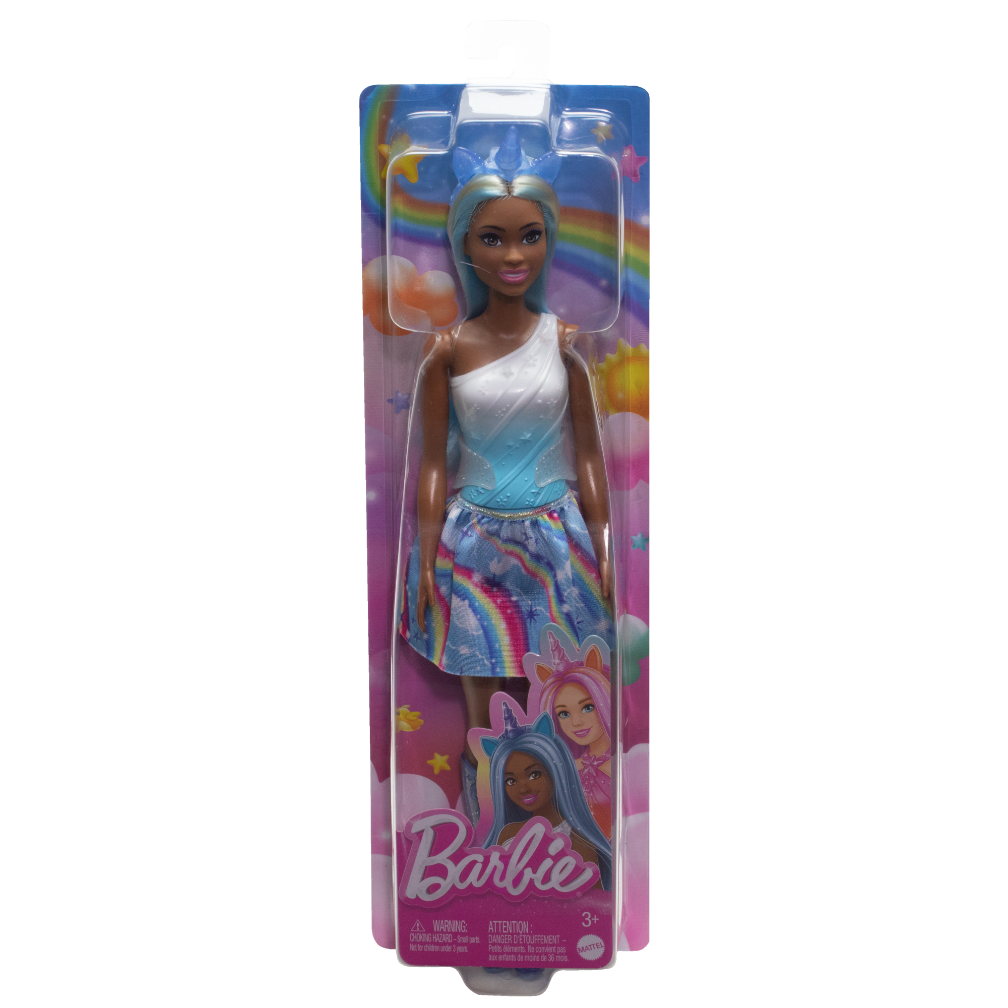 Barbie Poupée Licorne. Cheveux Bleus. Tenue Ombrée et Accessoires - Image 6