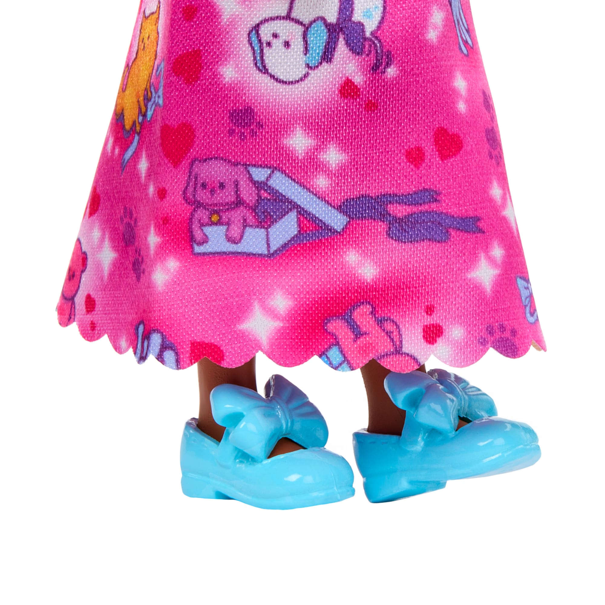 Royal Chelsea Barbie Doll With Pink Hair. Colorful Printed Skirt - Image 4