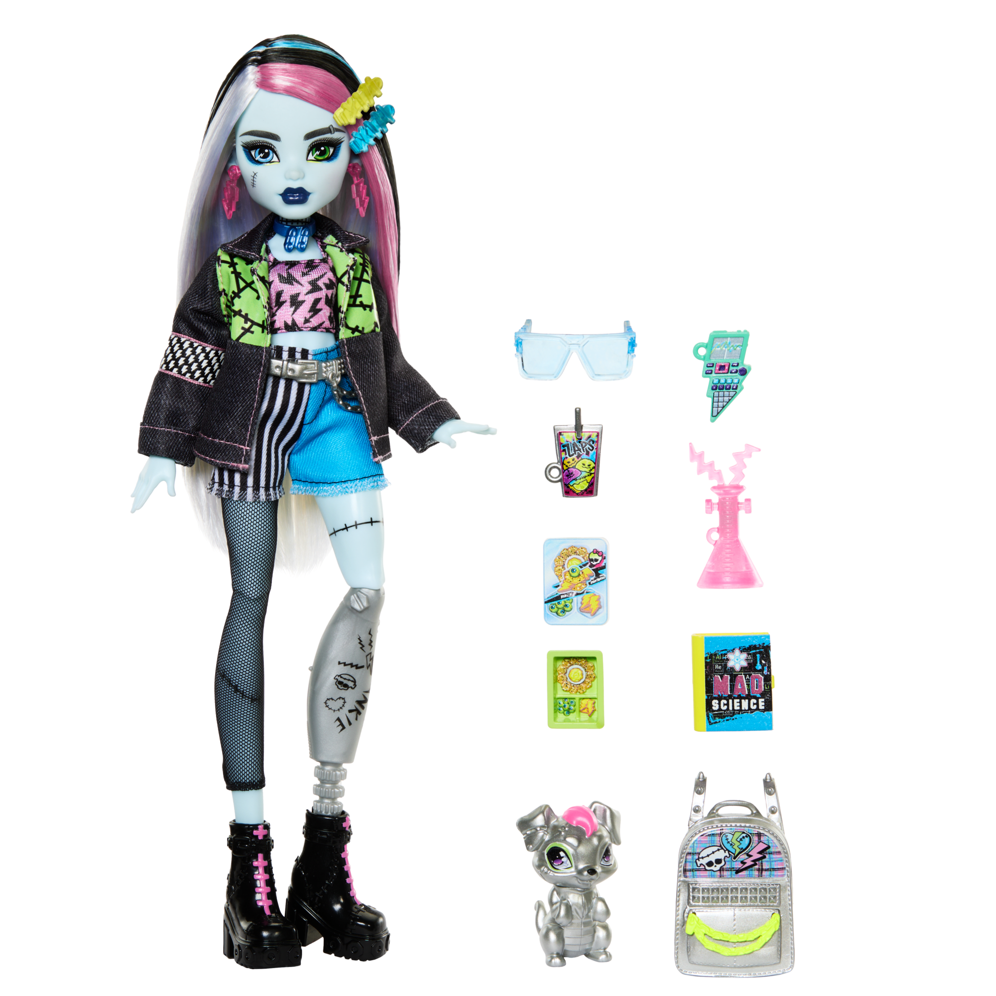 Monster High Frankie Stein Fashion Doll With Pet Watzie And Accessories - Image 4