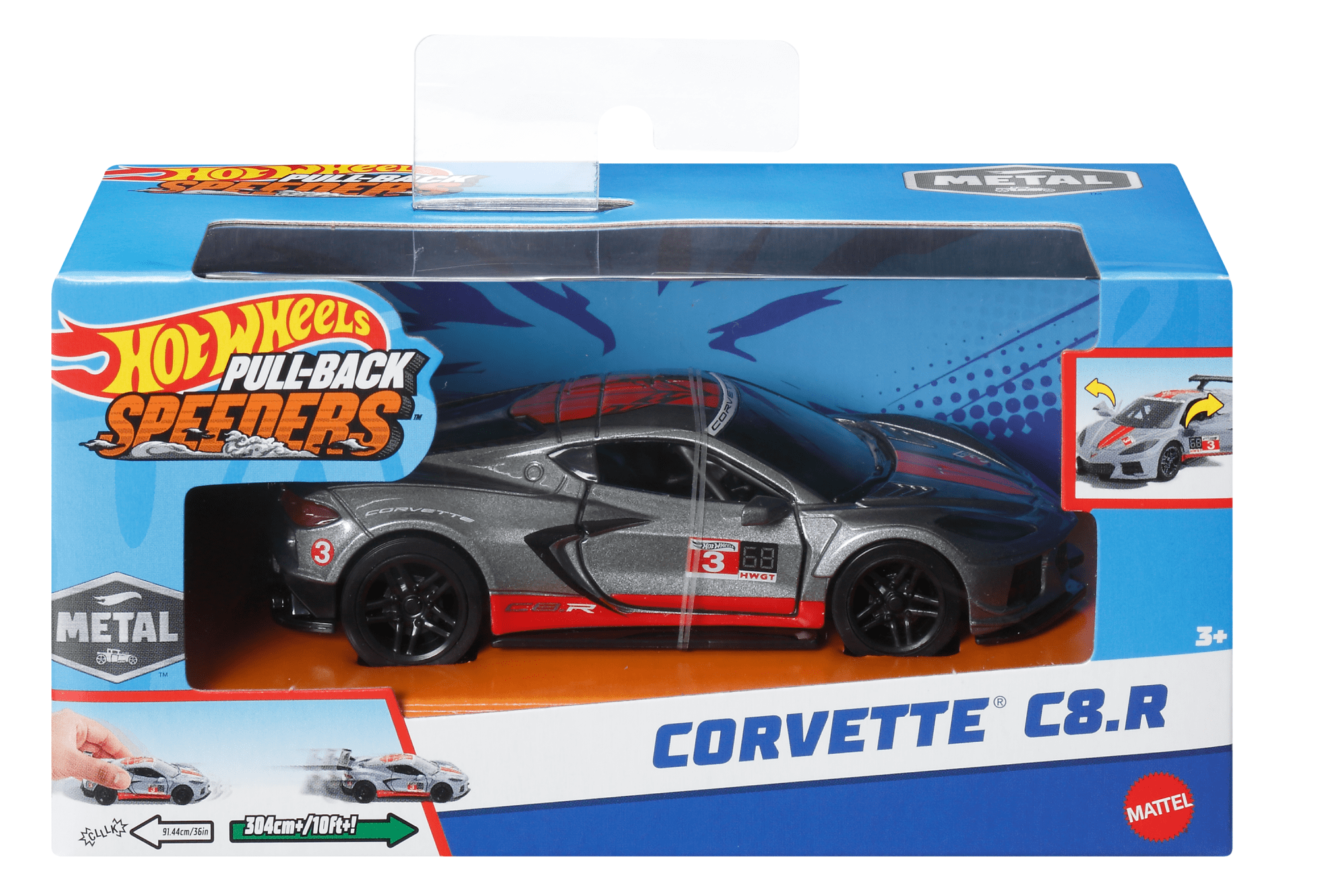Hot Wheels Pull-Back Speeders Toy Car in 1:43 Scale. Pull Car Backward & Release To Race - Image 6