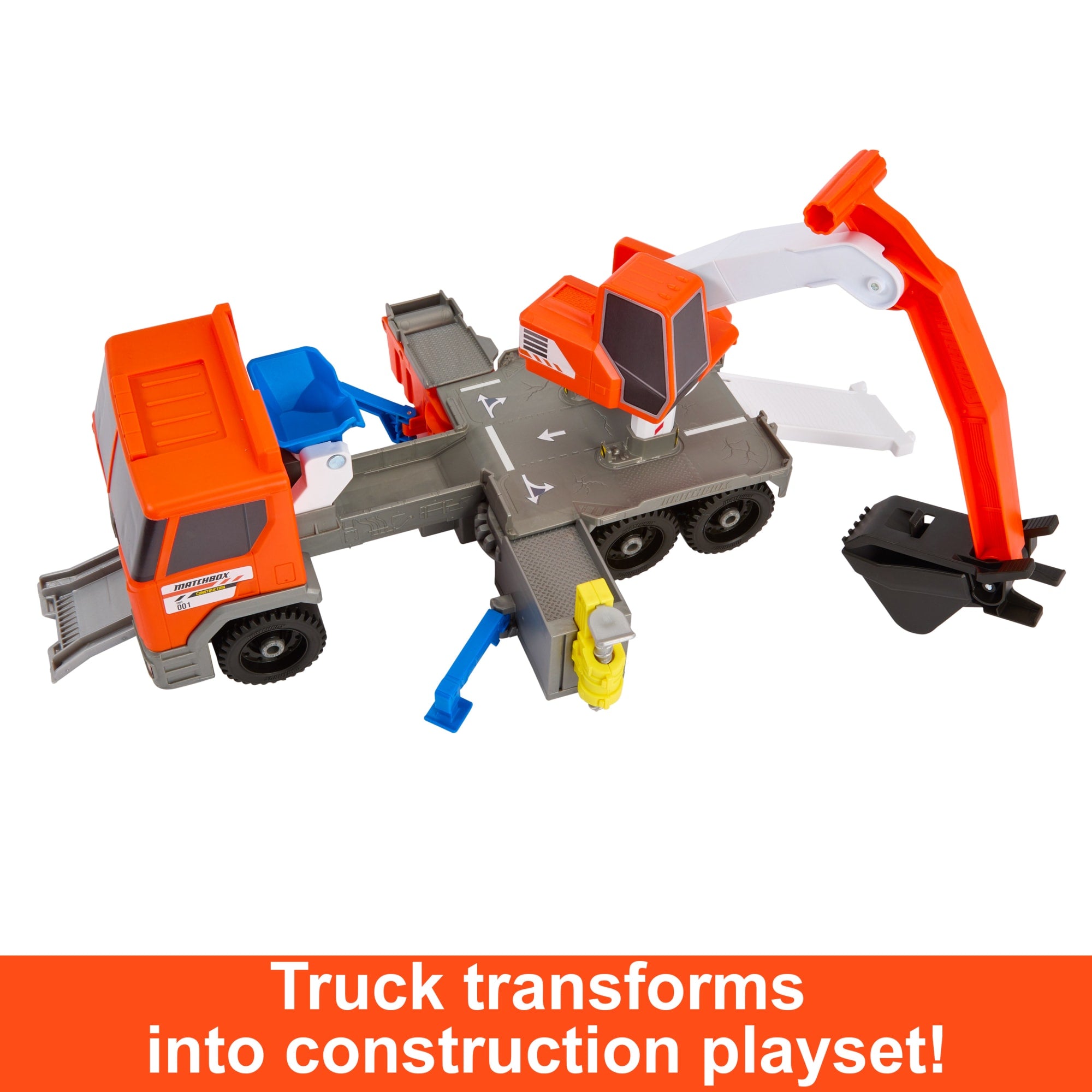 Matchbox Action Drivers Matchbox Transforming Excavator. Toy Construction Truck With 1:64 Scale Vehicle - Image 3