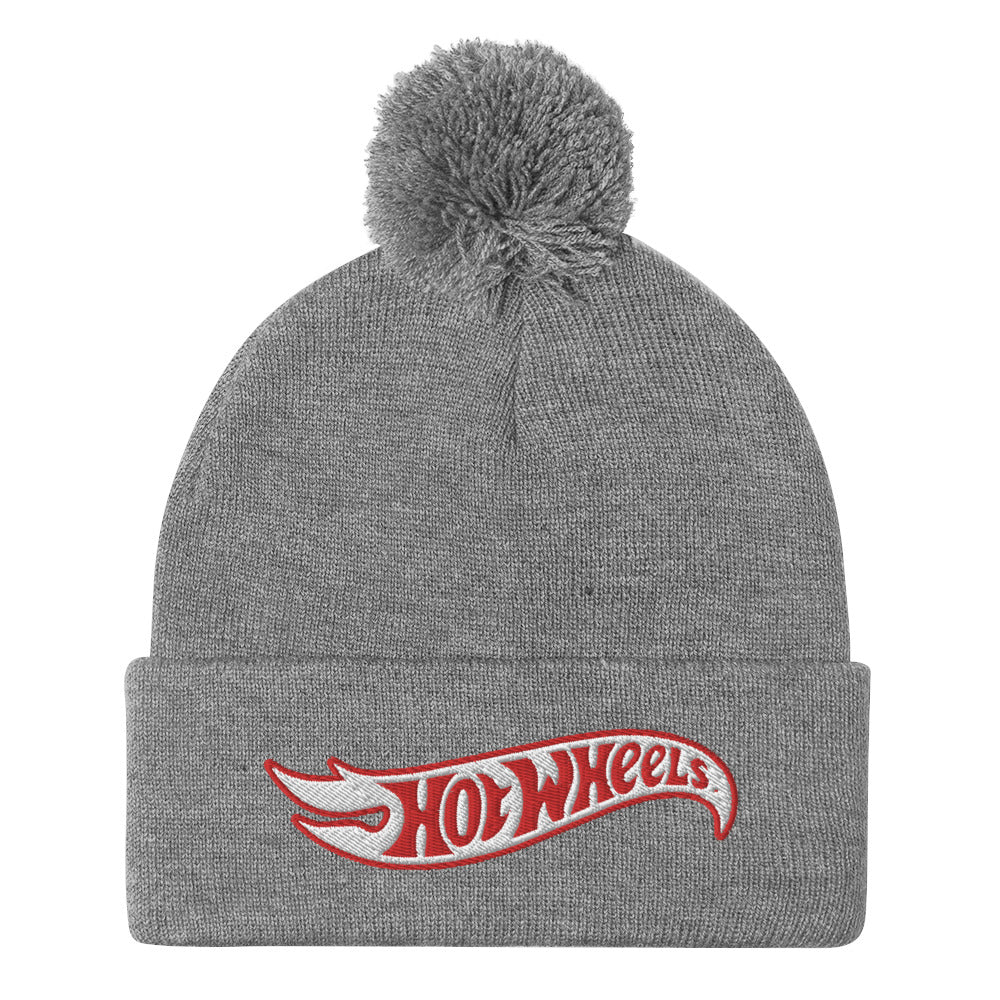 Hot Wheels Grey Pom Pom Beanie - Image 2