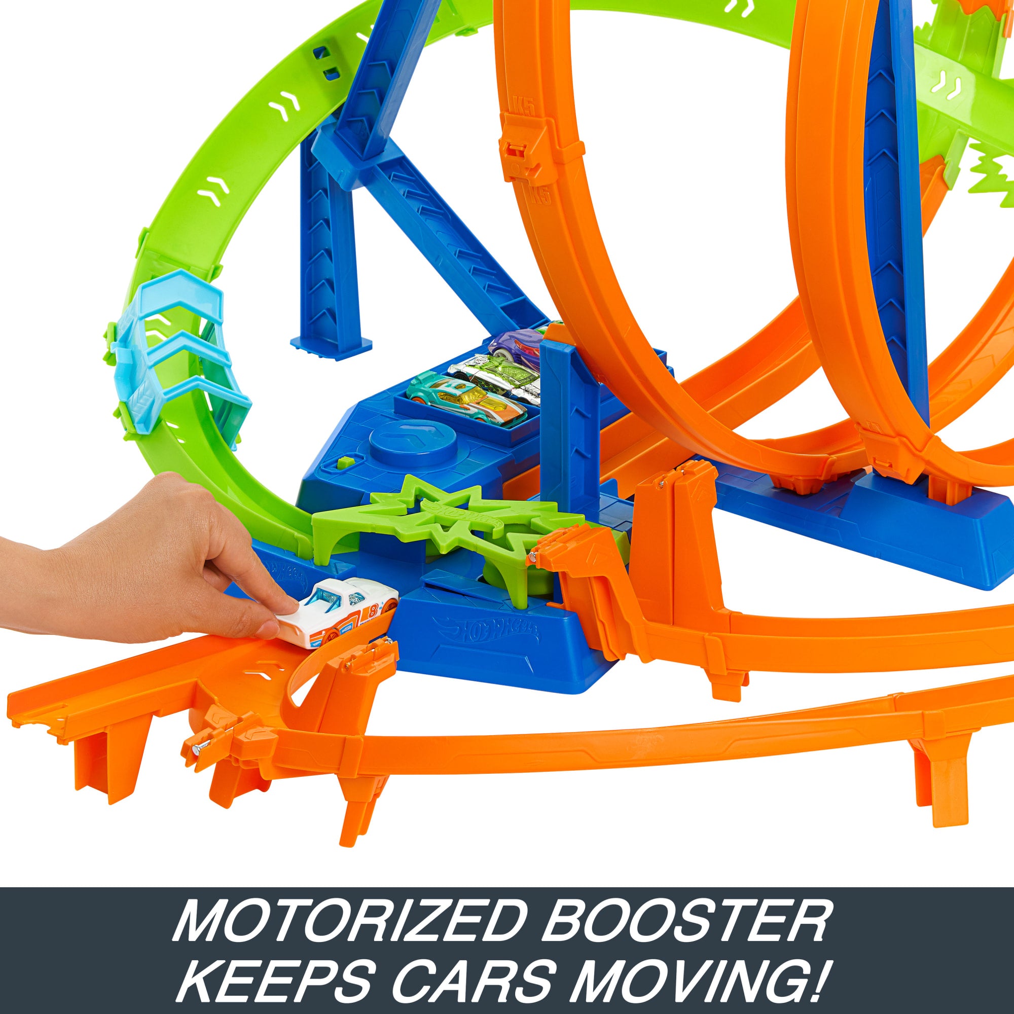 Hot Wheels Track Set With 5 Crash Zones. Motorized Booster And 1 Hot Wheels Car - Image 5