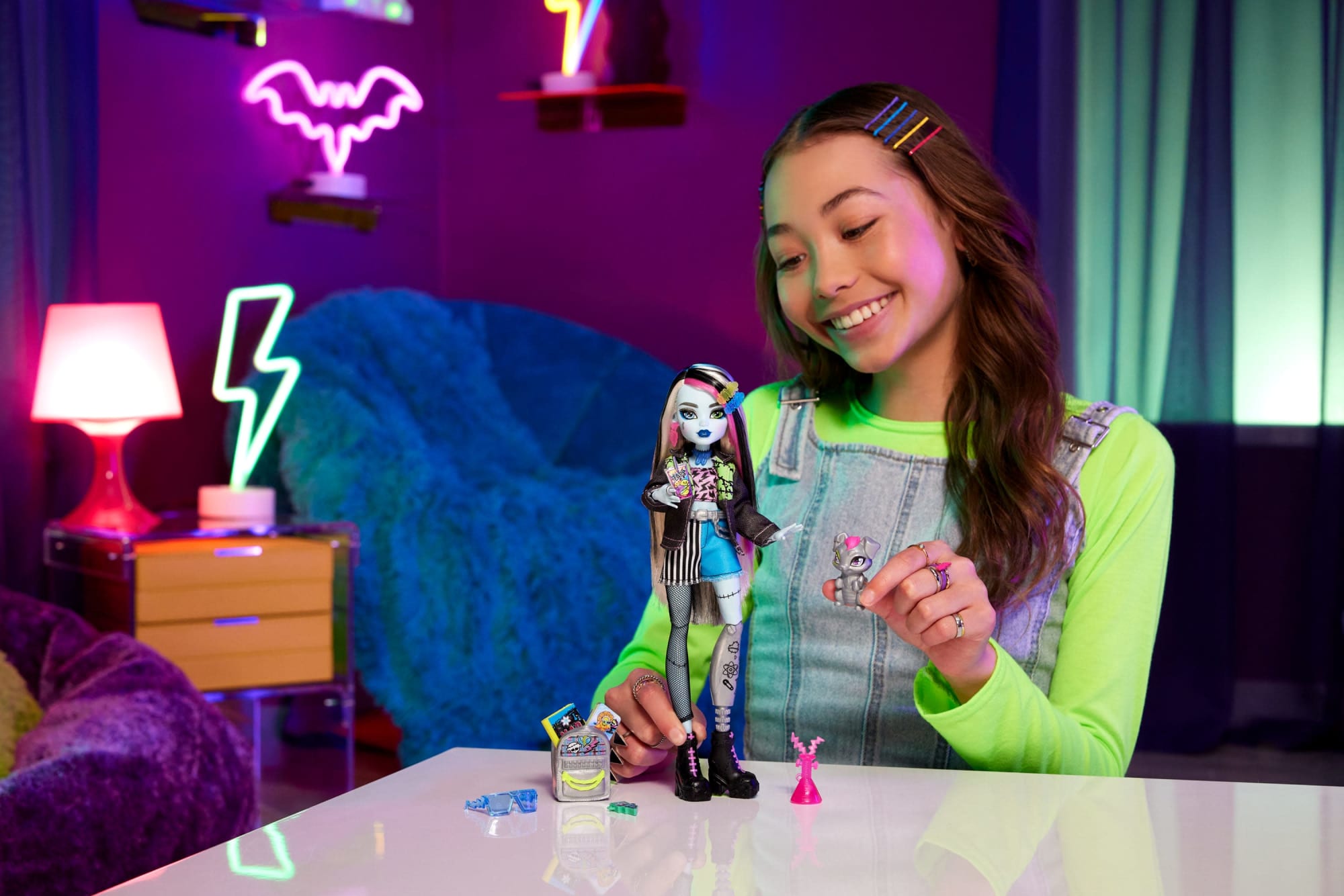 Monsterhigh-Poupée Frankie Stein-Poupée Avec Animal et Accessoires - Image 2