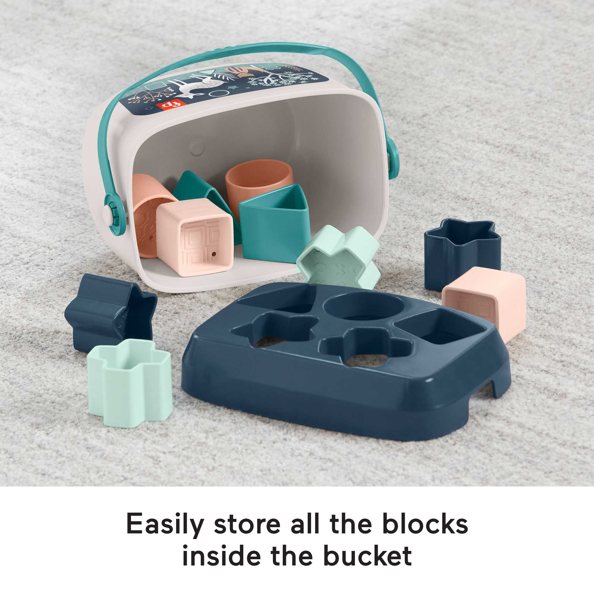 Fisher-Price Baby's First Blocks - Navy Fawn. Shape-Sorting Toy - Image 4