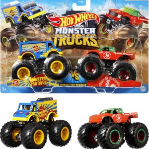 Hot Wheels Monster Trucks Demolition Doubles. 2-Pack Of 1:64 Scale Toy Trucks