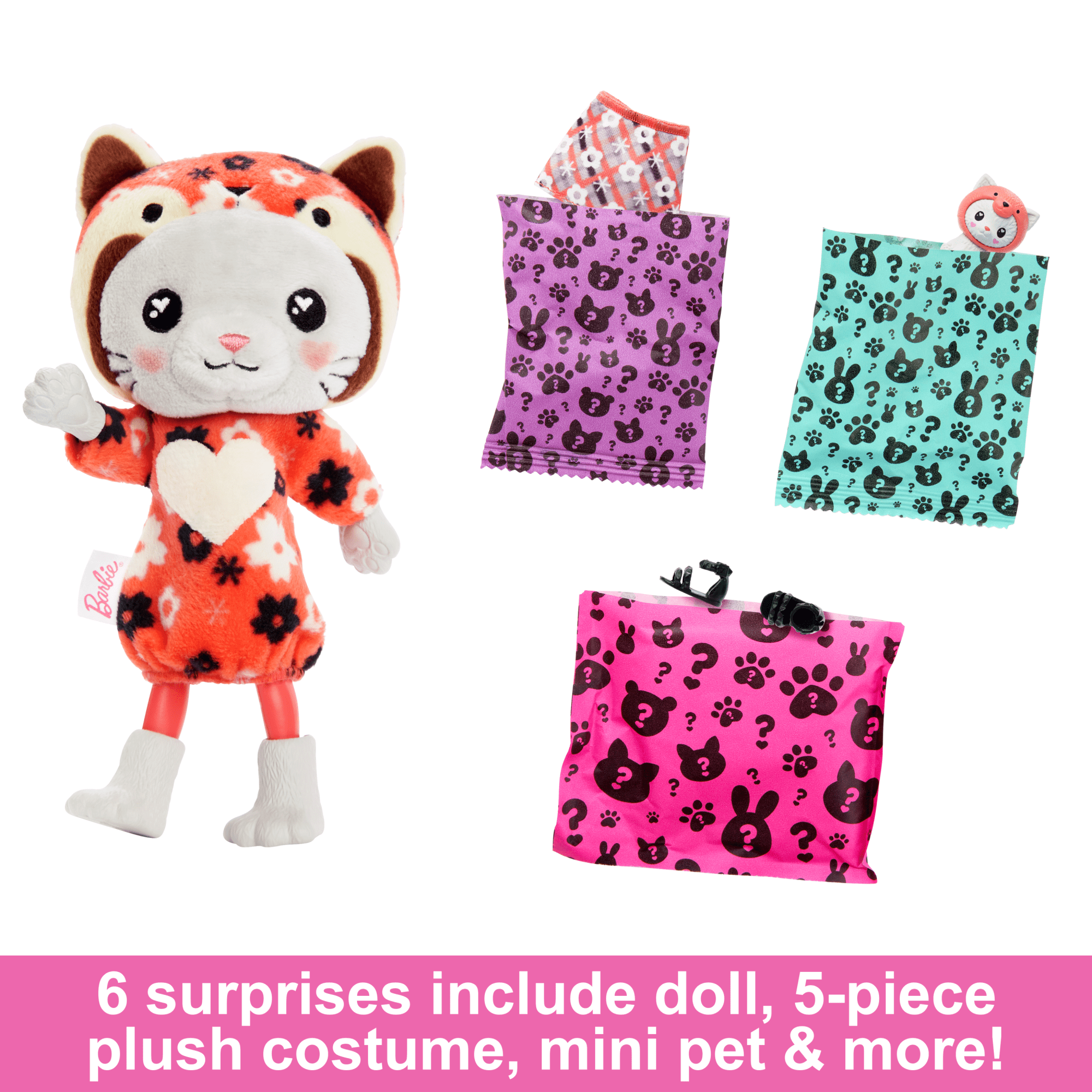 Barbie Cutie Reveal Costume-Themed Series Chelsea Small Doll & Accessories. Kitten As Red Panda - Image 3