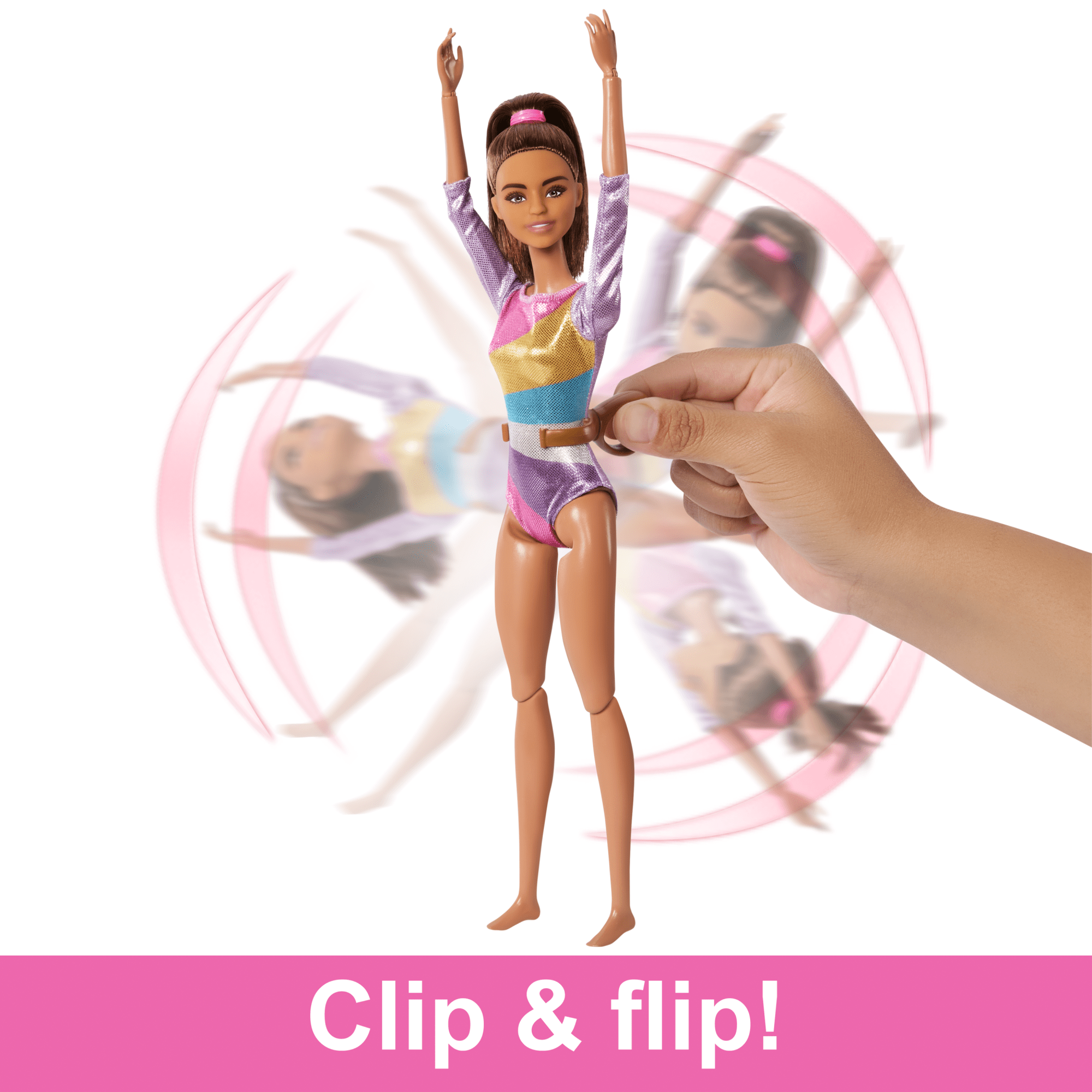 Barbie Gymnastics Playset With Brunette Fashion Doll. Balance Beam. 10+ Accessories & Flip Feature - Image 3